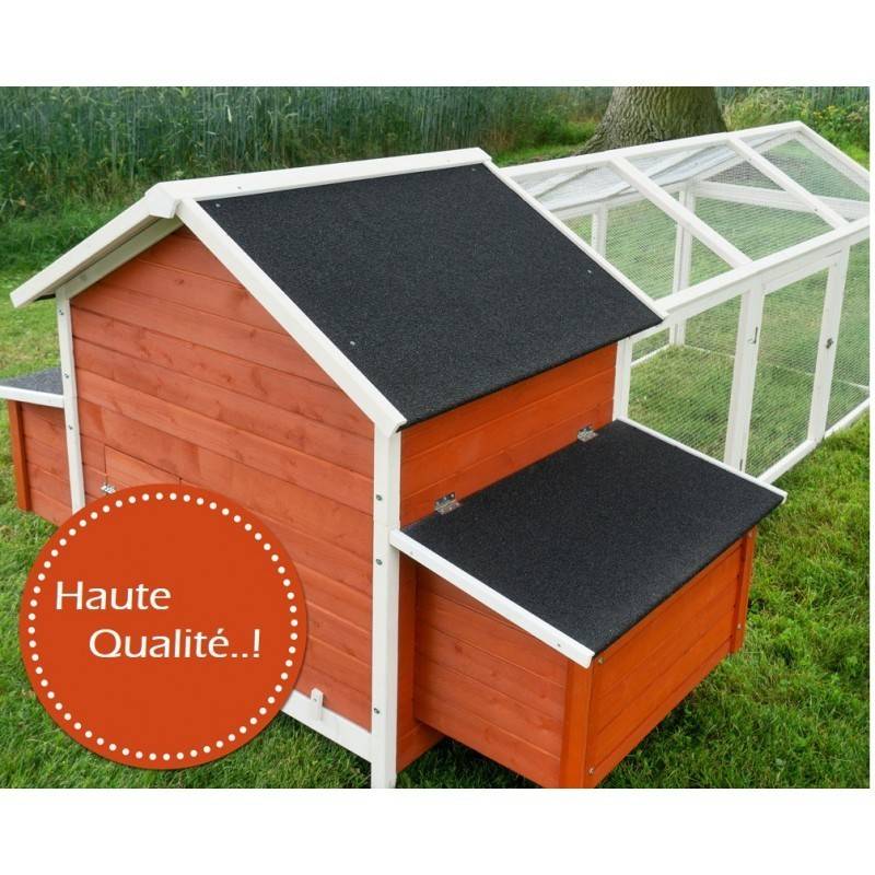 Poulailler en bois pour jardin extérieure Cage Canard avec Nichoir Modèle: 158 Betty rouge 171 x 90 x 113 cm SANS extension - Image 3