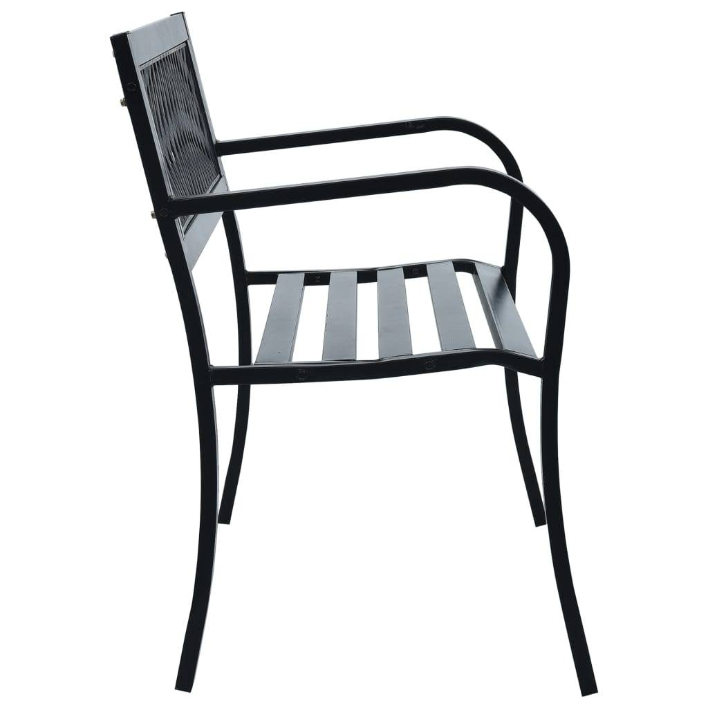 Banc de jardin | Banquette De Jardin | Banc Extérieur 125 cm Noir Acier Maison Chic - Image 3