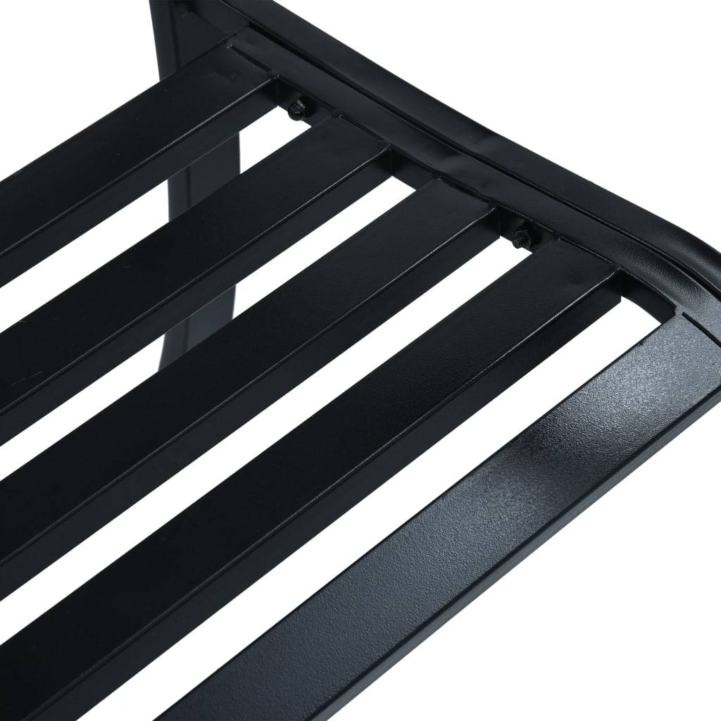 Banc de jardin | Banquette De Jardin | Banc Extérieur 125 cm Noir Acier Maison Chic - Image 5