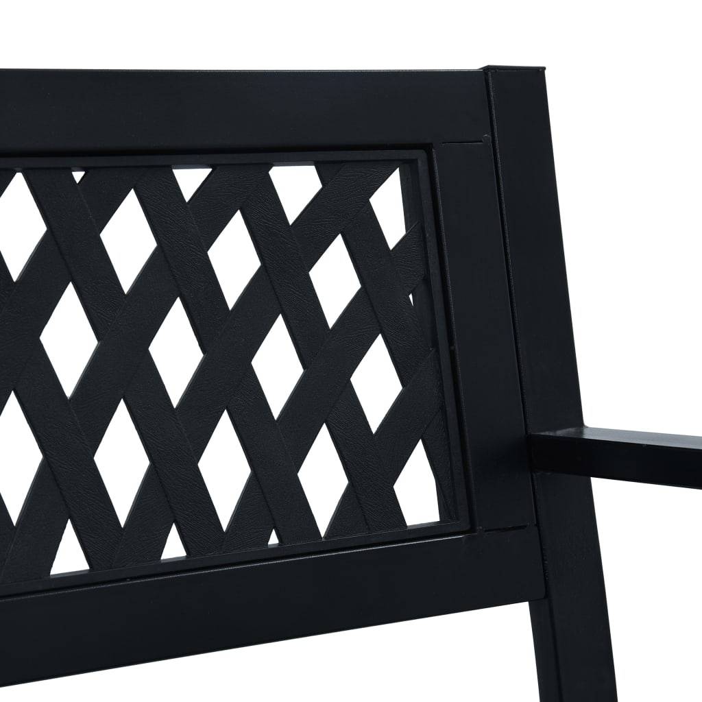 Banc de jardin | Banquette De Jardin | Banc Extérieur 125 cm Noir Acier Maison Chic - Image 6