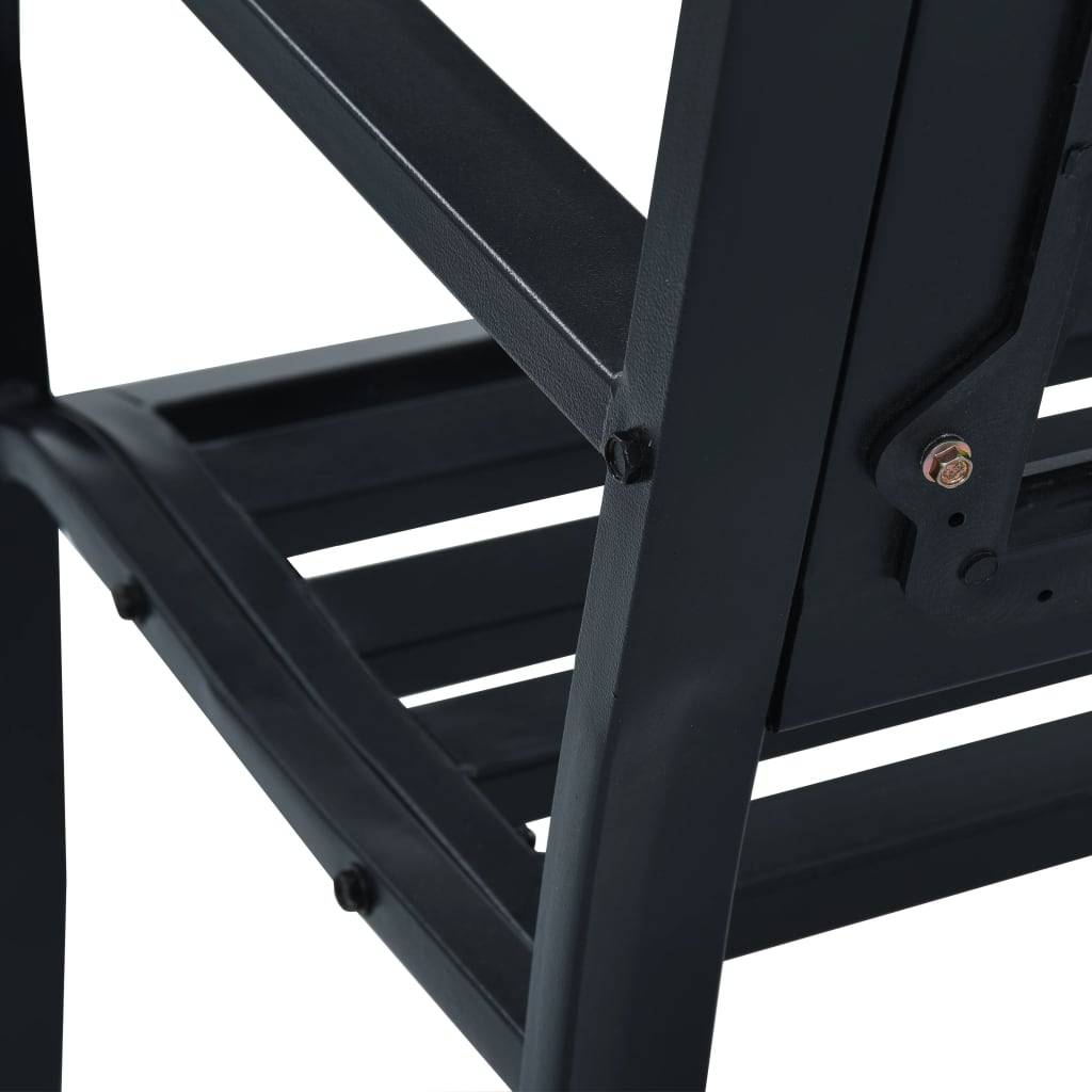 Banc de jardin | Banquette De Jardin | Banc Extérieur 125 cm Noir Acier Maison Chic - Image 7