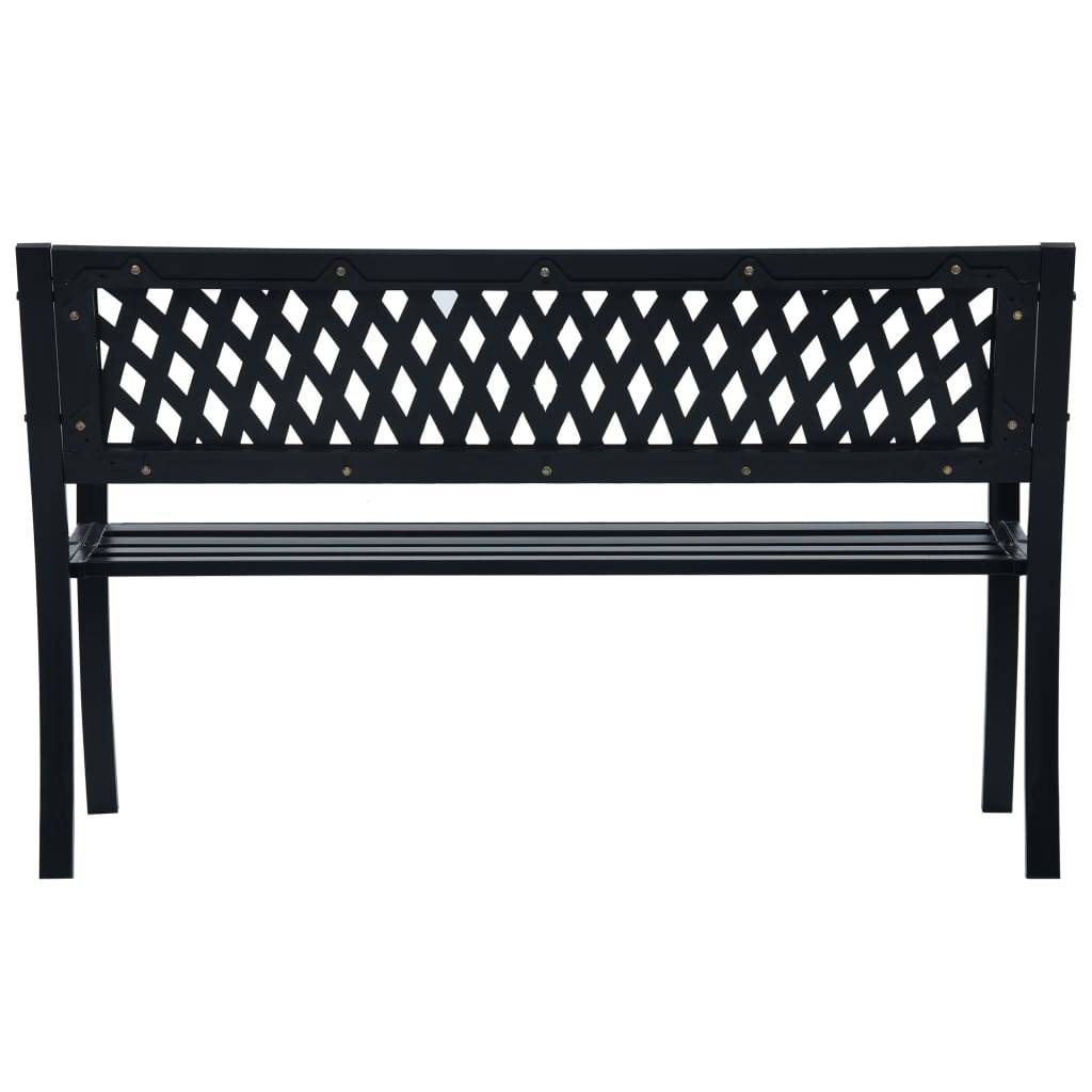 Banc de jardin | Banquette De Jardin | Banc Extérieur 125 cm Noir Acier Maison Chic - Image 4