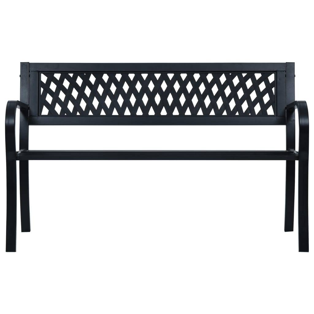 Banc de jardin | Banquette De Jardin | Banc Extérieur 125 cm Noir Acier Maison Chic - Image 1