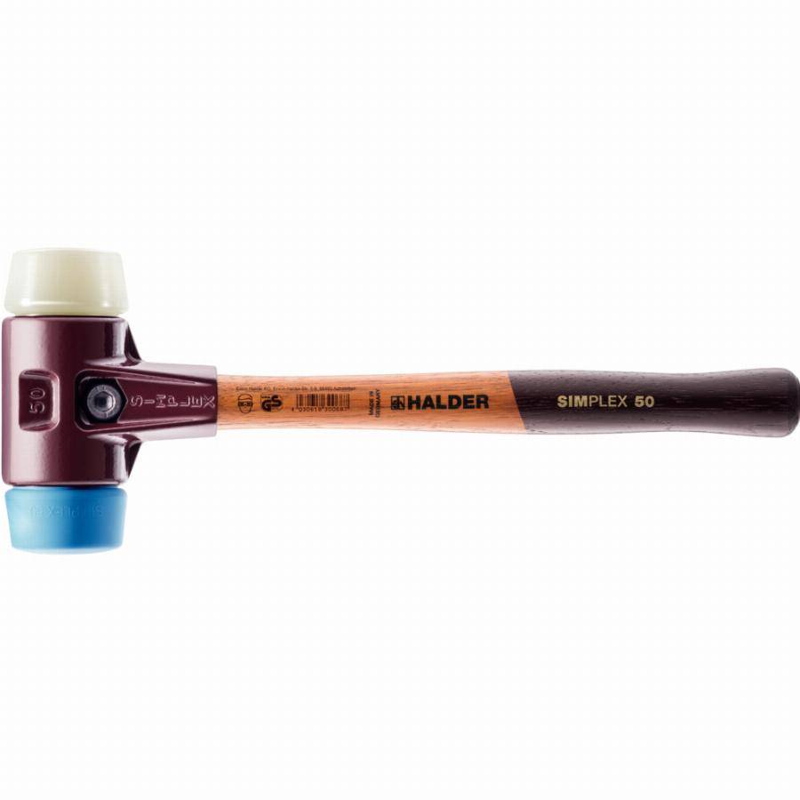Maillet HALDER SIMPLEX TPE souple / nylon avec boîtier en fonte malléable et manche en bois - D=30 mm - 3018.030