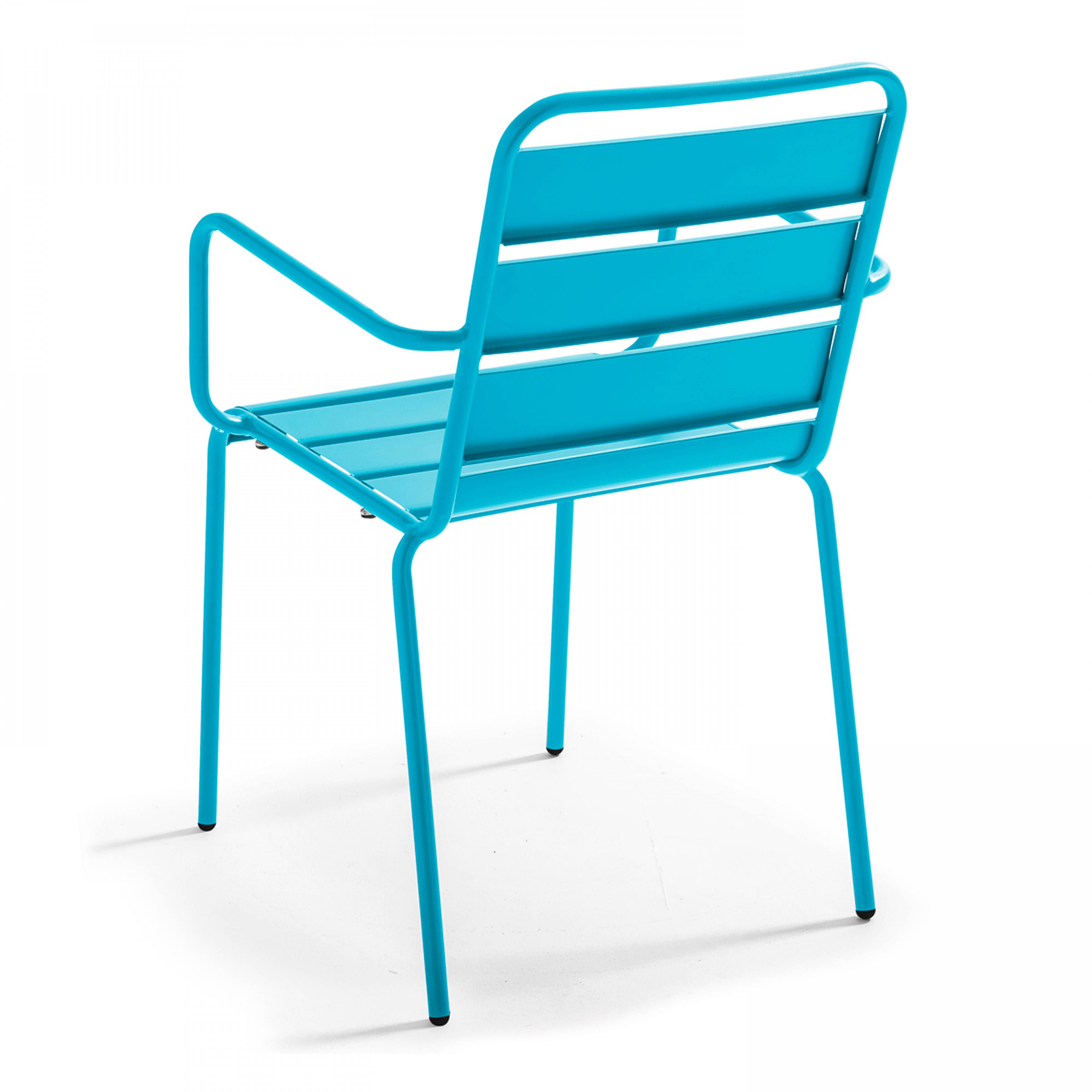 Oviala - Fauteuil de jardin en métal bleu Palavas - Oviala - Image 4
