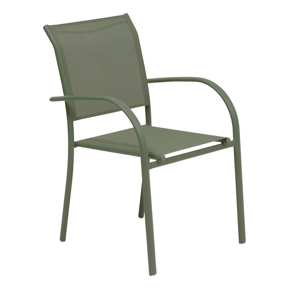 Hesperide - Fauteuil de jardin Piazza empilable vert laurier - Hespéride