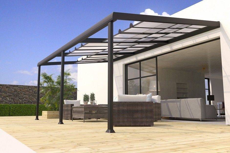 Couleurs du monde - Pergola adossée alu 3,5×6 m avec panneaux coulissants en polycarbonate – Couleurs du Monde - Imagen 1