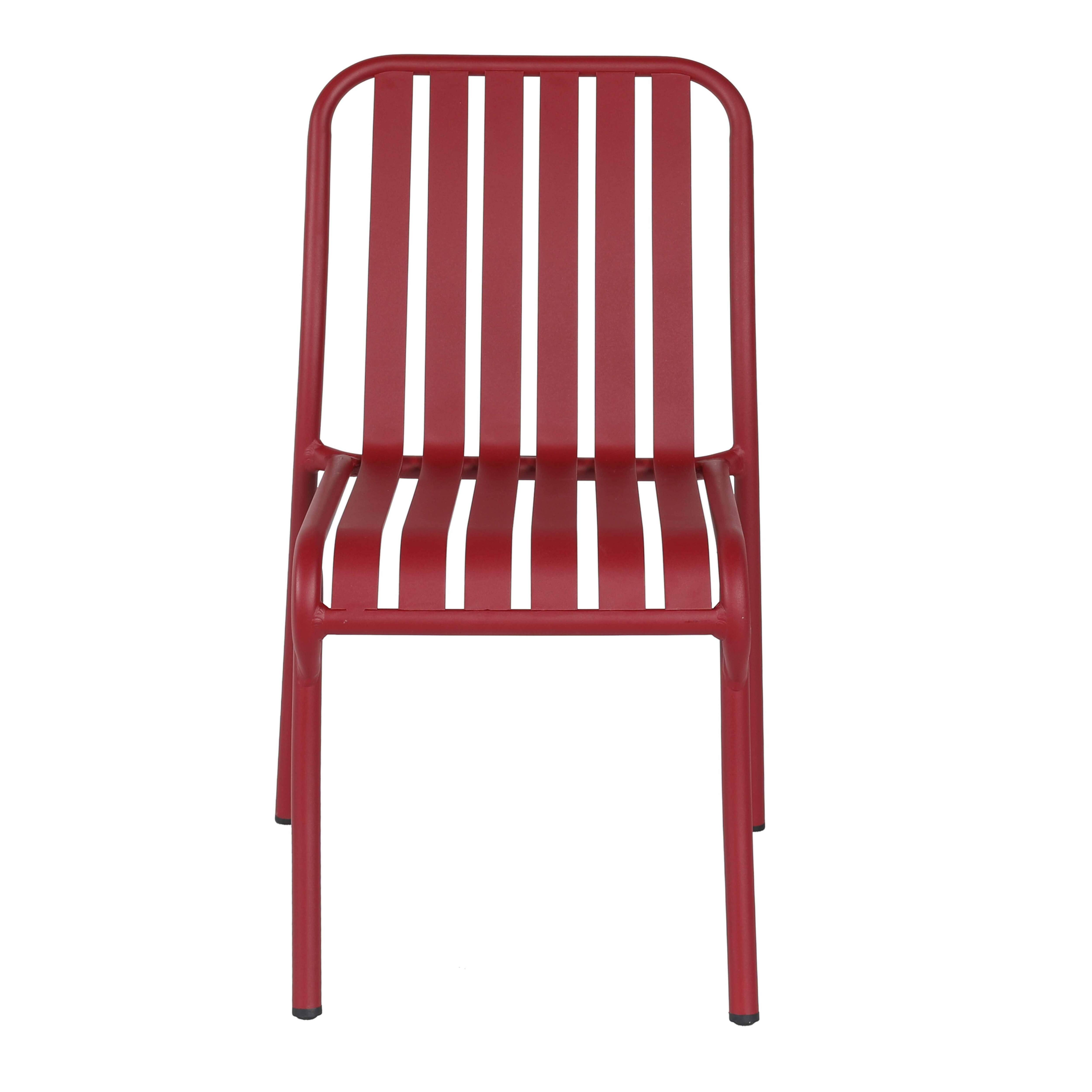 Oviala - Chaise design de terrasse en aluminium rouge Faro - Oviala - Imagen 5