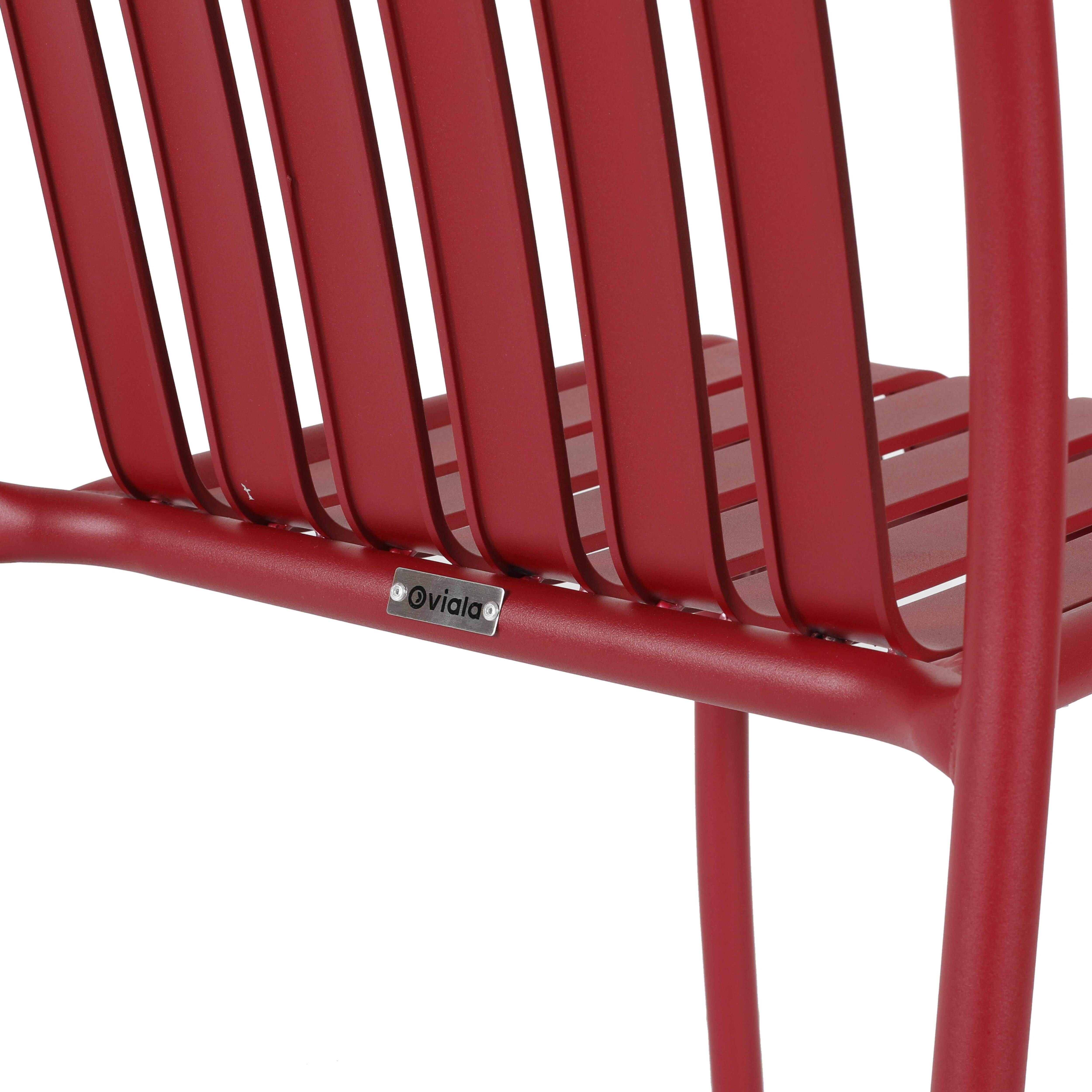 Oviala - Chaise design de terrasse en aluminium rouge Faro - Oviala - Imagen 6