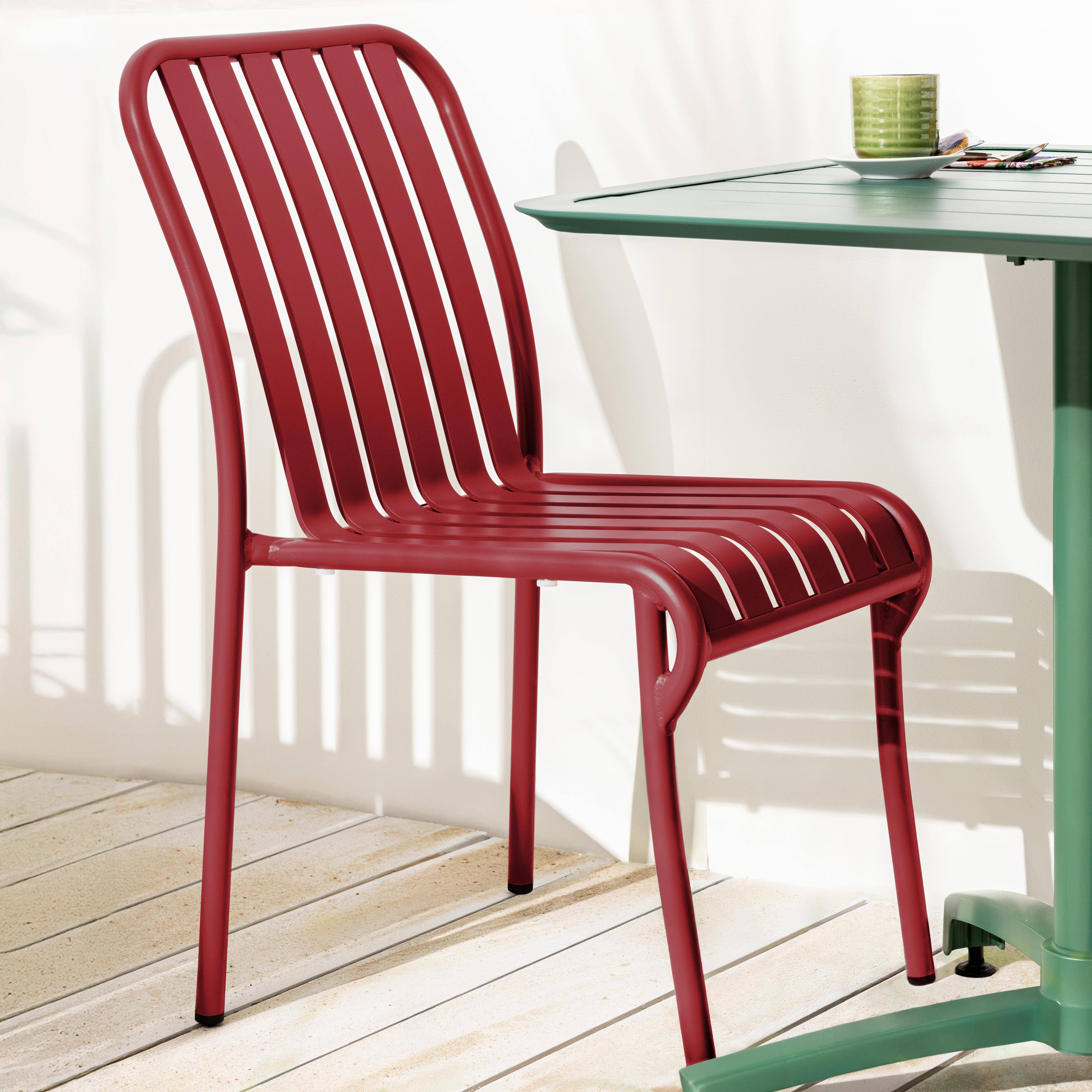 Oviala - Chaise design de terrasse en aluminium rouge Faro - Oviala - Imagen 2