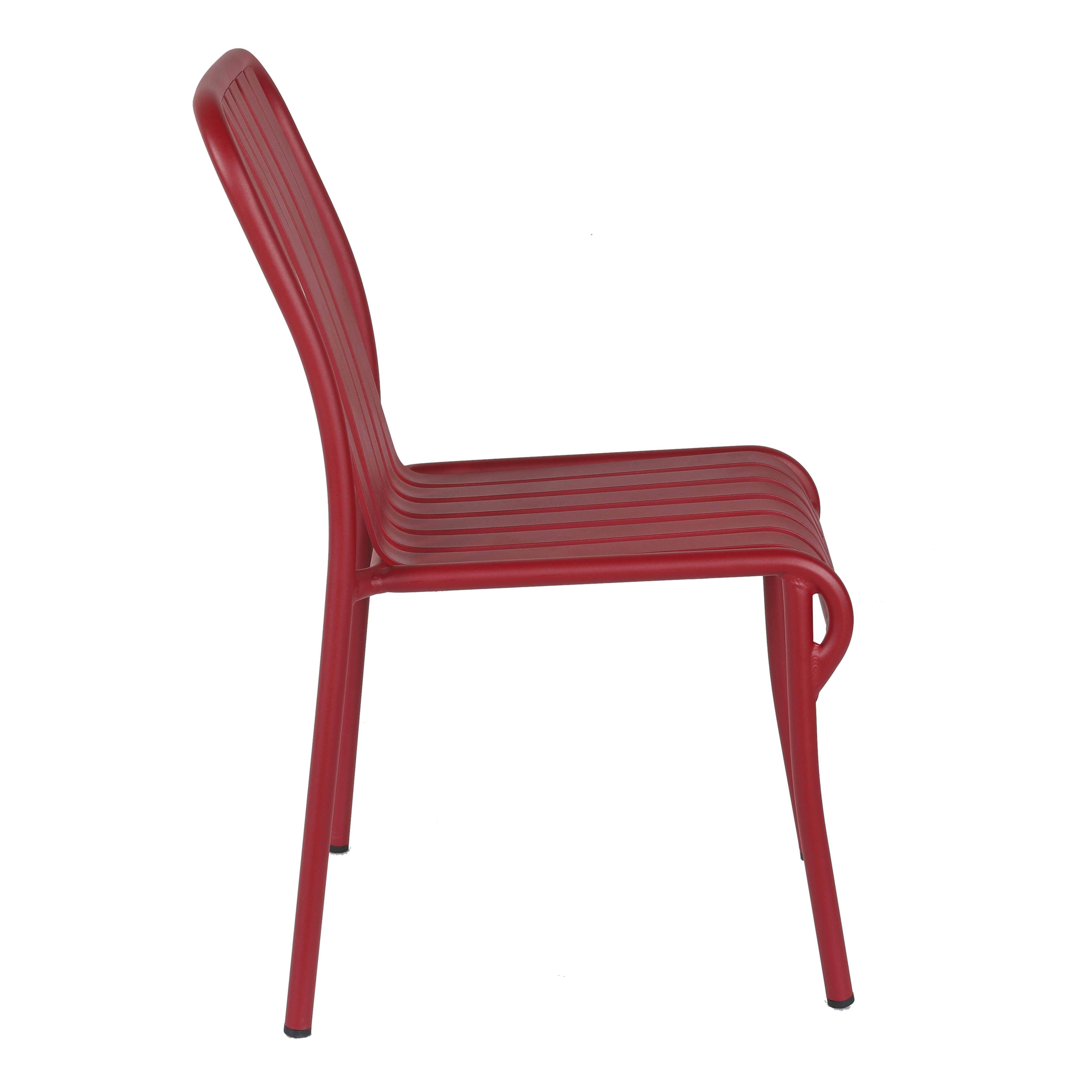 Oviala - Chaise design de terrasse en aluminium rouge Faro - Oviala - Imagen 3