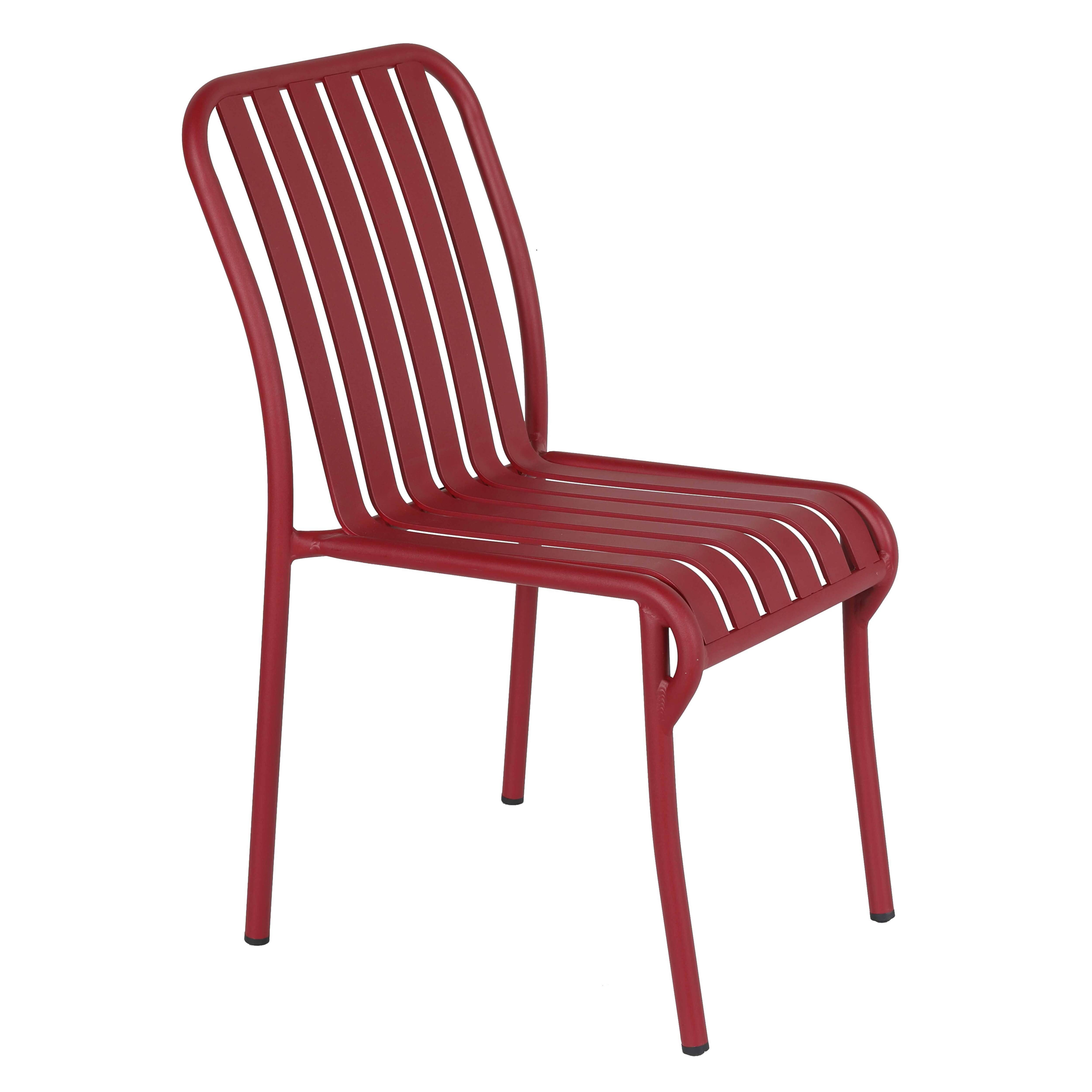 Oviala - Chaise design de terrasse en aluminium rouge Faro - Oviala - Imagen 1