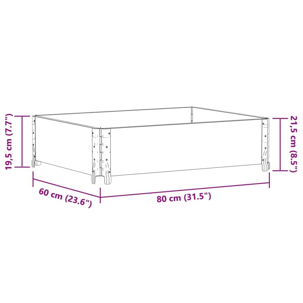 Jardinière bois de pin naturel 80 x 60 x 21.5 cm - PANGIVO - Image 7