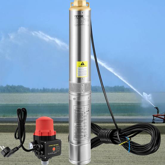 VEVOR Pompe Immergée Pompe à Eau pour Puits Profond Inox 750 W 105 L/min 62 m - Image 8