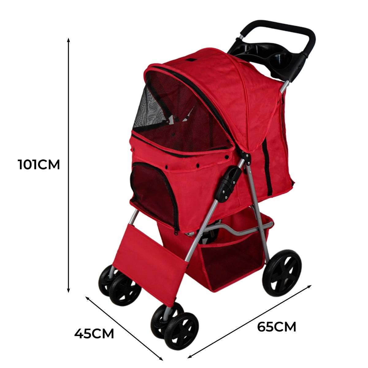 Monstershop - Poussette pour Animal de Compagnie – Rouge - Monstershop - Imagen 5