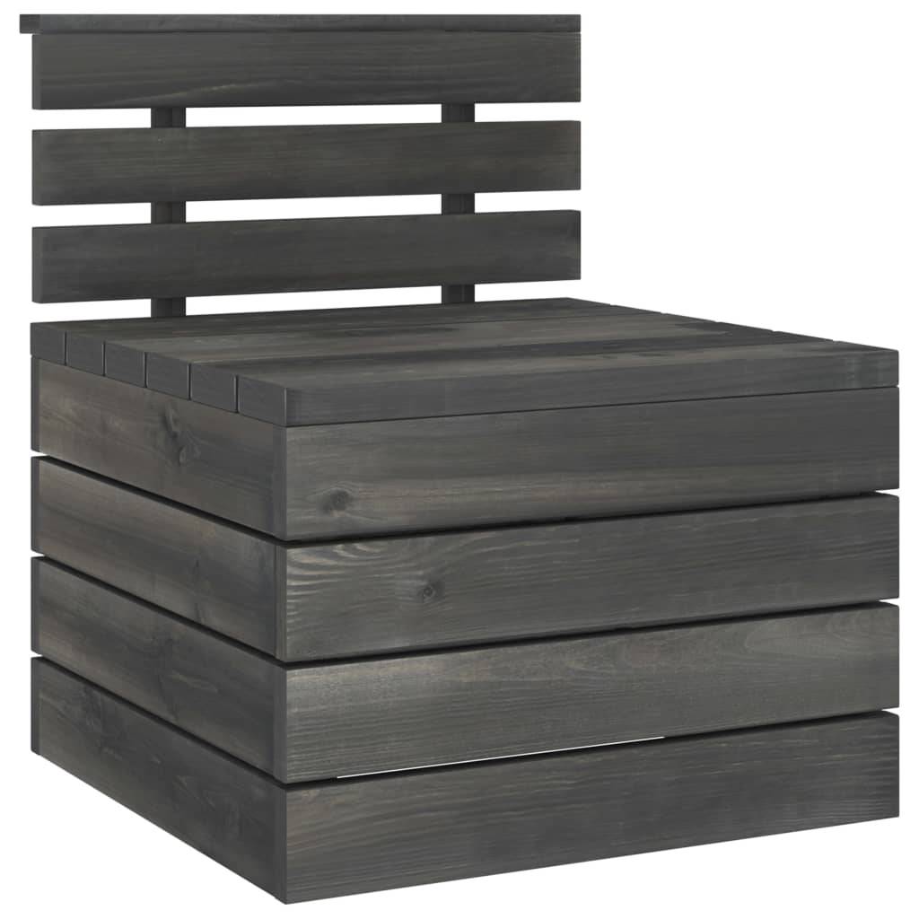 Helloshop26 - Salon de jardin palette meuble d'extérieur ensemble de mobilier 5 pièces bois de pin massif gris foncé - Imagen 7