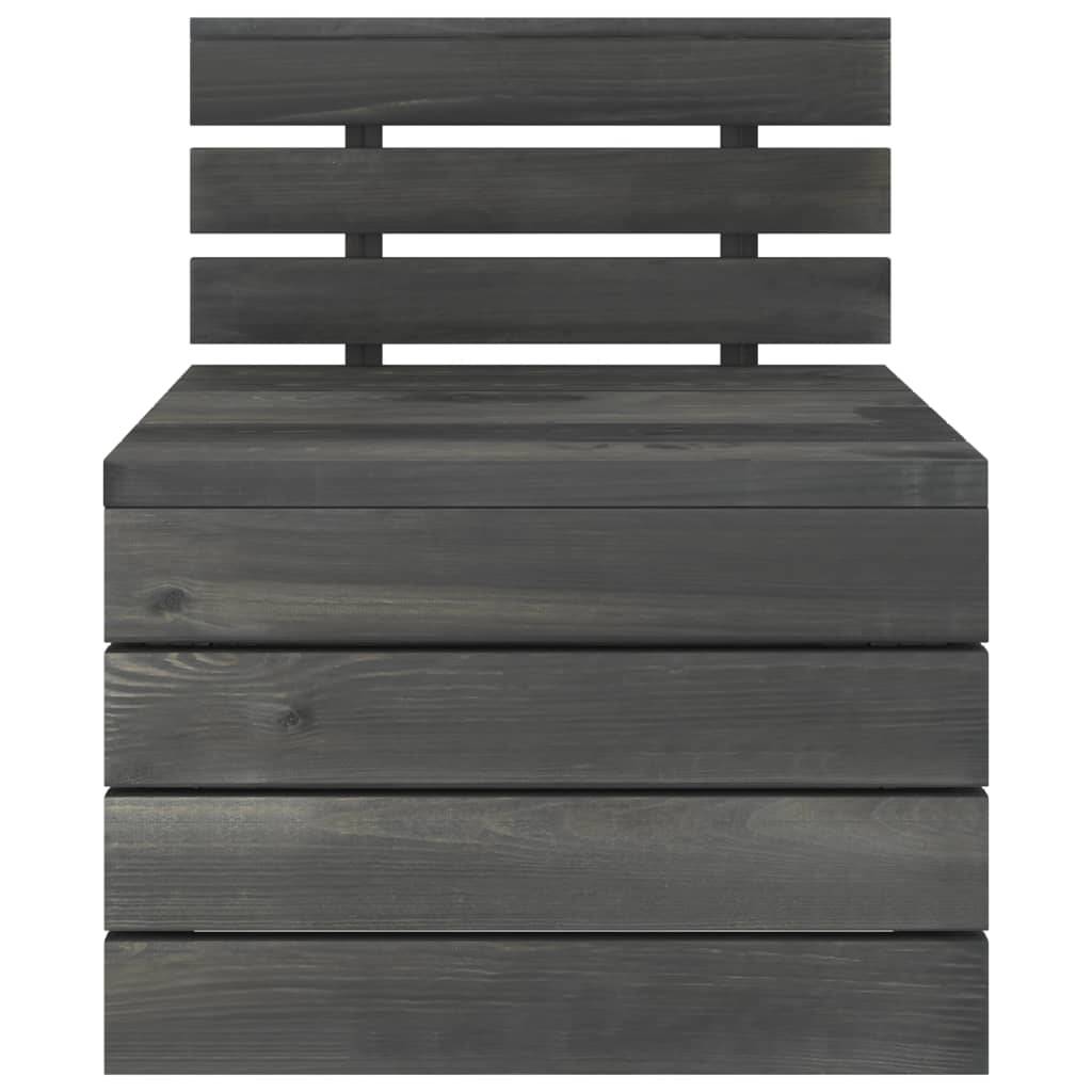 Helloshop26 - Salon de jardin palette meuble d'extérieur ensemble de mobilier 5 pièces bois de pin massif gris foncé - Imagen 8
