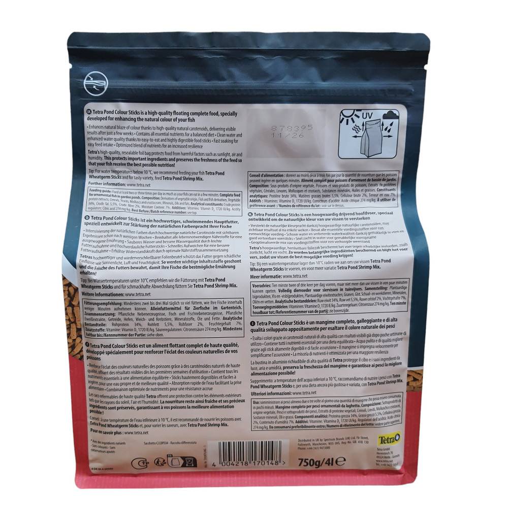 Tetra - Pond Sticks colour 8-12 mm, sac 4 litres 750g, TETRA pour poisson d'ornement de bassin de jardin - Imagen 3