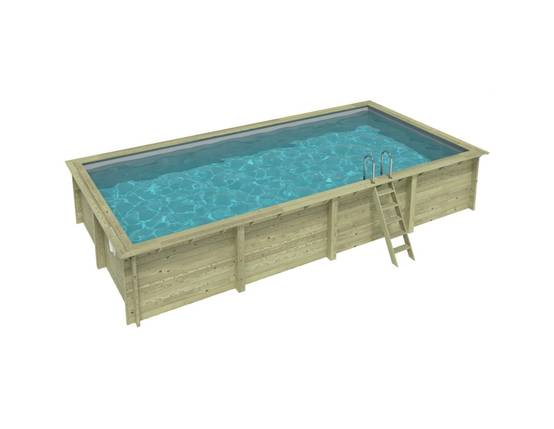 Altanka - Piscine hors sol en bois AQUA 8.5 x 4.35 - H.1.45 m, gris clair, fixations à visser - BAS7309OSPL2 - ALTANKA - Image 1
