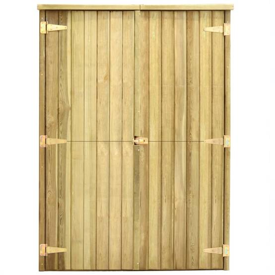Abri de jardin cabane cabanon maison de stockage remise extérieur hangar outils robuste 123 x 50 x 171 cm Pinède imprégnée marron - Image 2