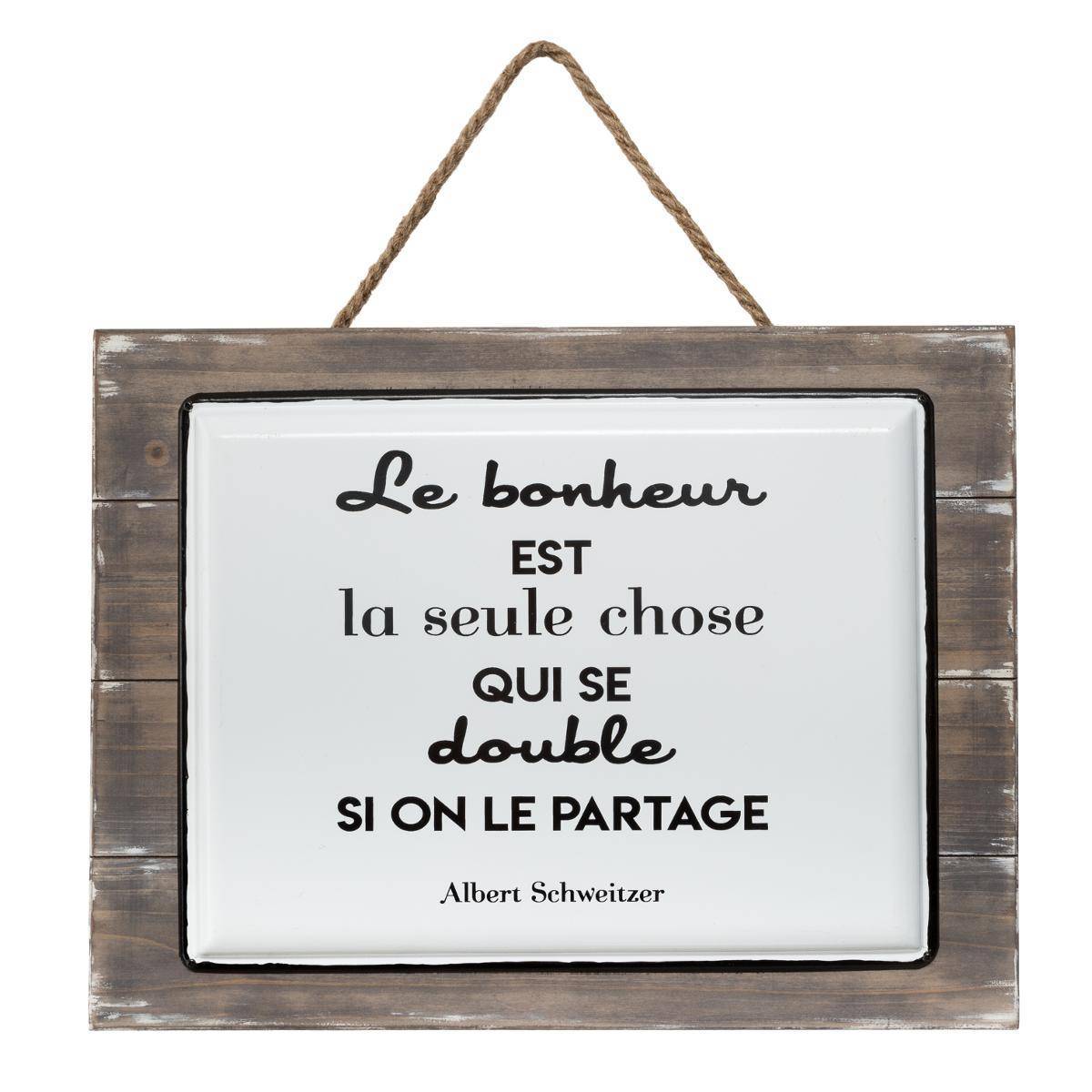 Atmosphera - Plaque "Citation" 40x30,5cm - Atmosphera Créateur d'intérieur - Imagen 1