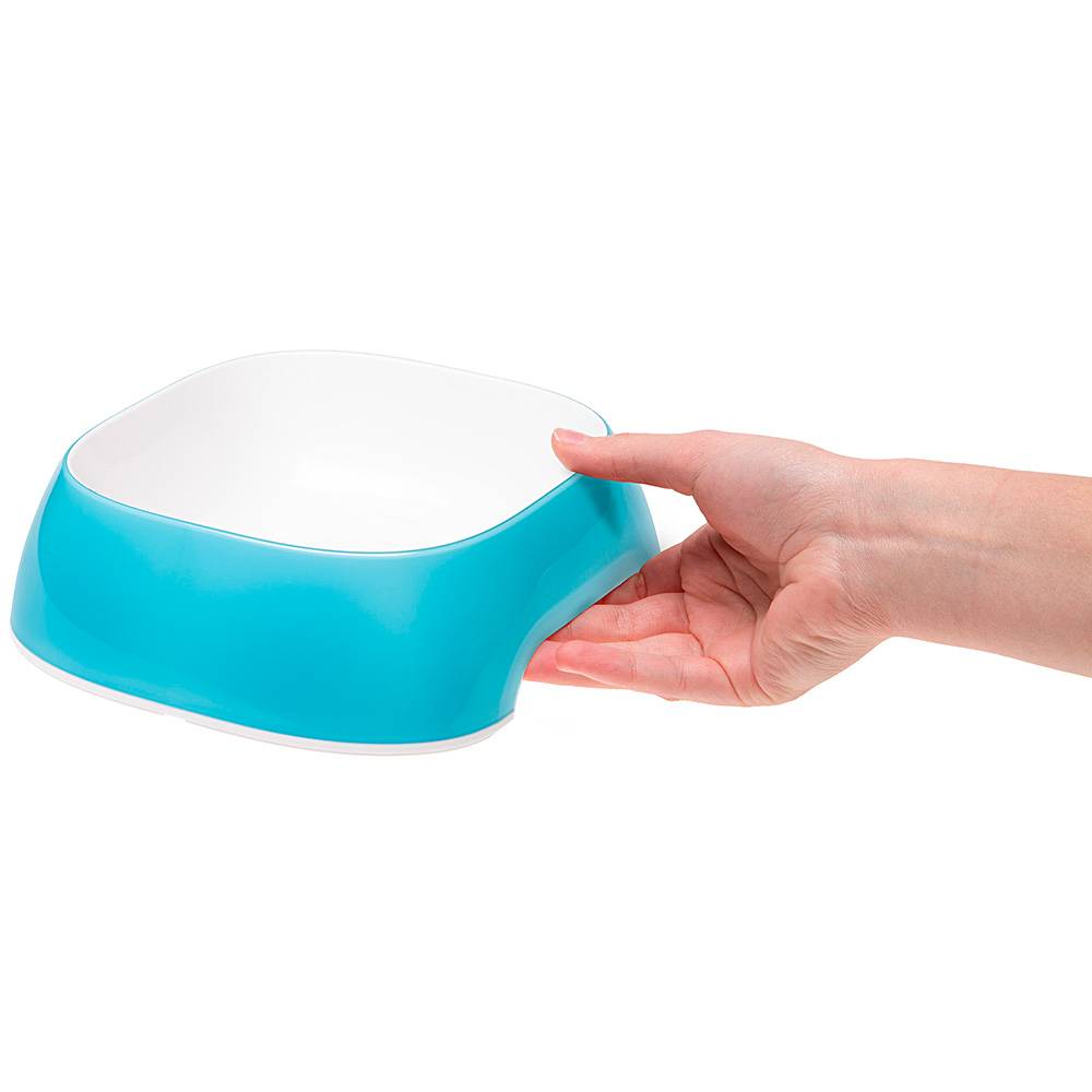 Ferplast - Ferplast Gamelle pour chat Glam - Gamelle à nourriture et à eau pour chat en plastique à la mode, antidérapant, facile à nettoyer, 0,4 litre, Gris - Imagen 4