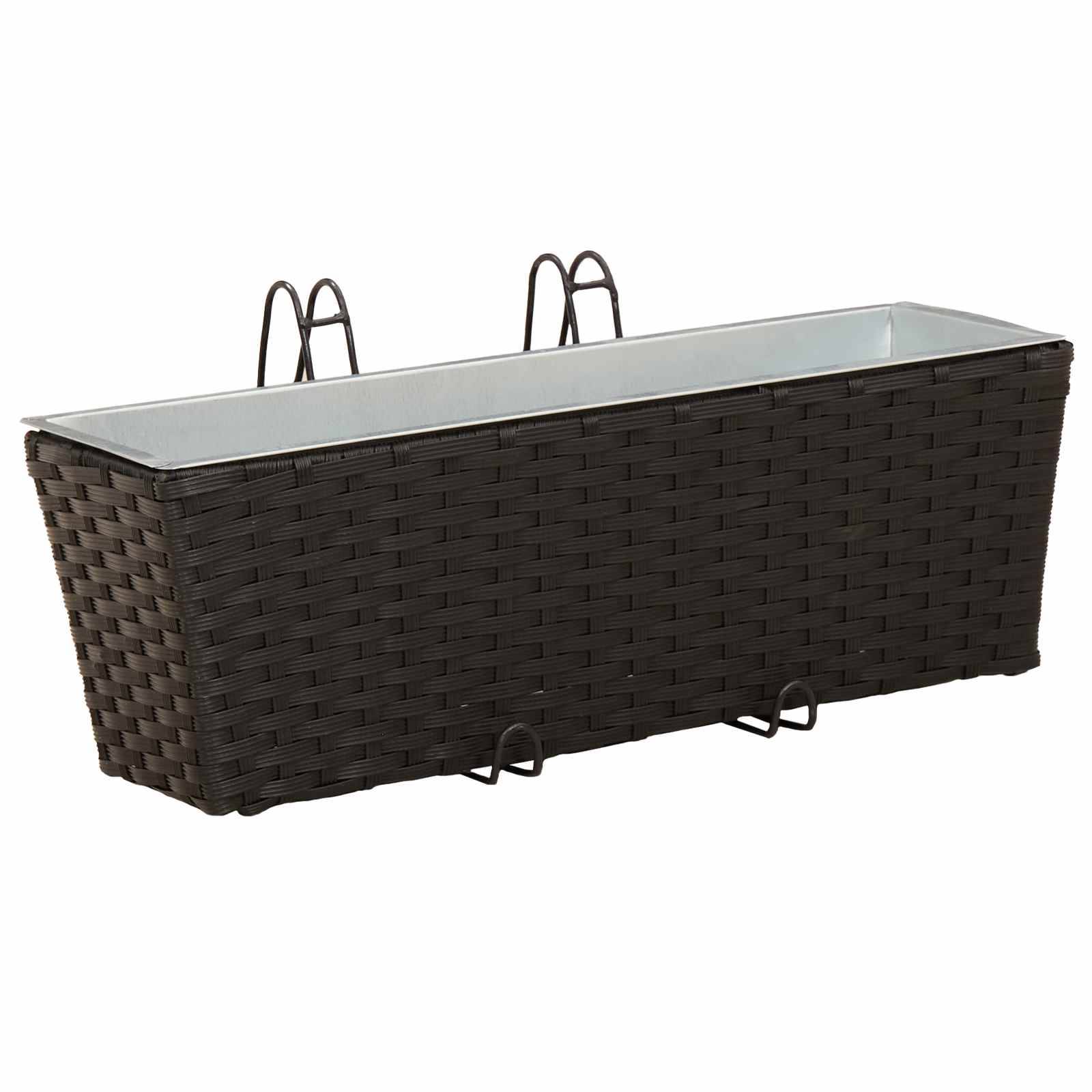 PANGIVO - Jardinière de Garde-Corps Métal Noir 50 x 17 x 17 cm (Lot de 2) - PANGIVO - Image 3