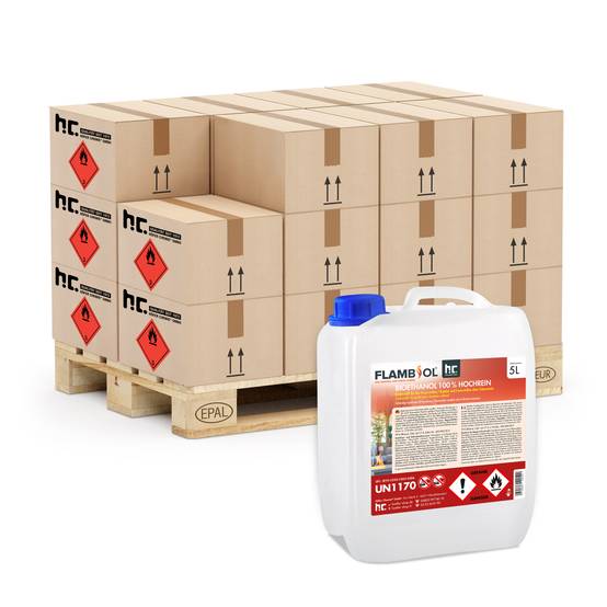 Bioéthanol à 100% dénaturé FLAMBIOL® en bidon de 5 L x 48 - Image 1