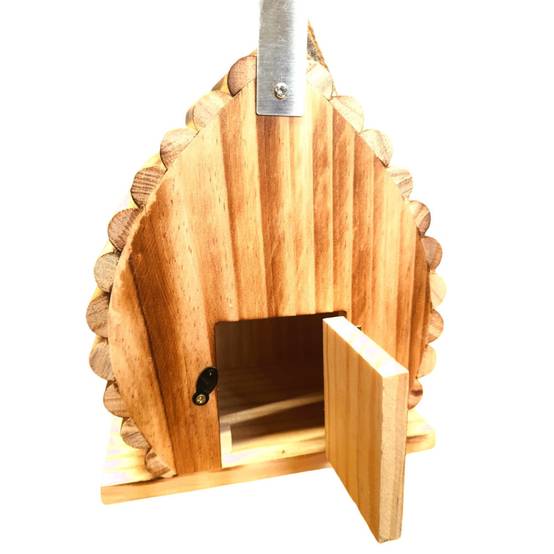 Nichoir pour oiseaux 16 x 12.5 x 19.5 cm en bois flammé nature - Image 4