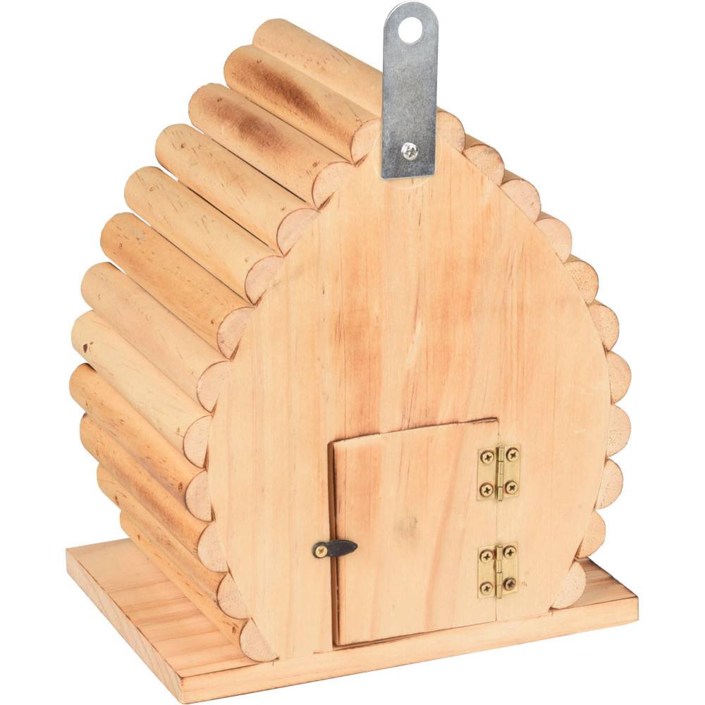 Nichoir pour oiseaux 16 x 12.5 x 19.5 cm en bois flammé nature - Image 2