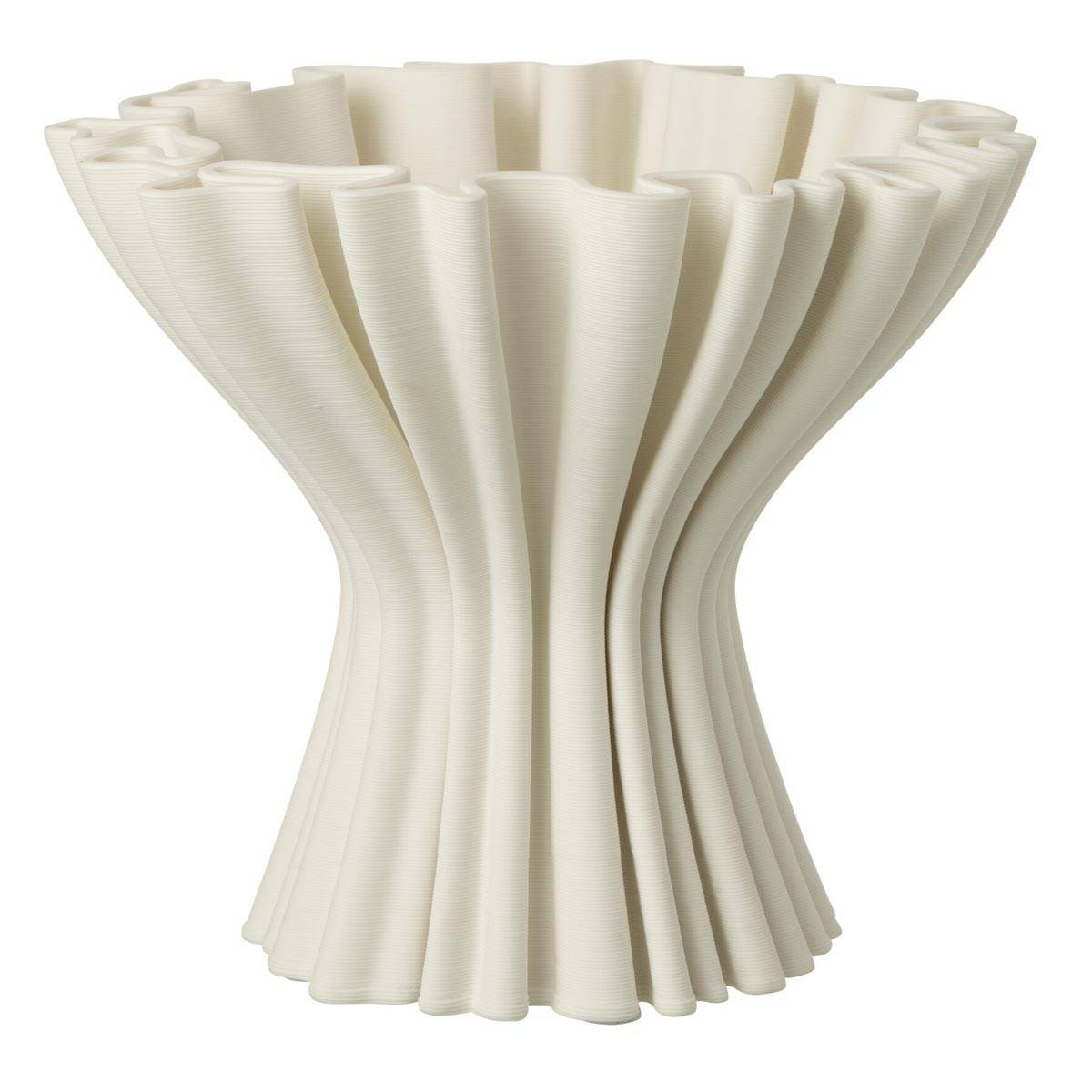 J-Line - Vase Design en Porcelaine "Impression 3D" 25cm Blanc - Image 1