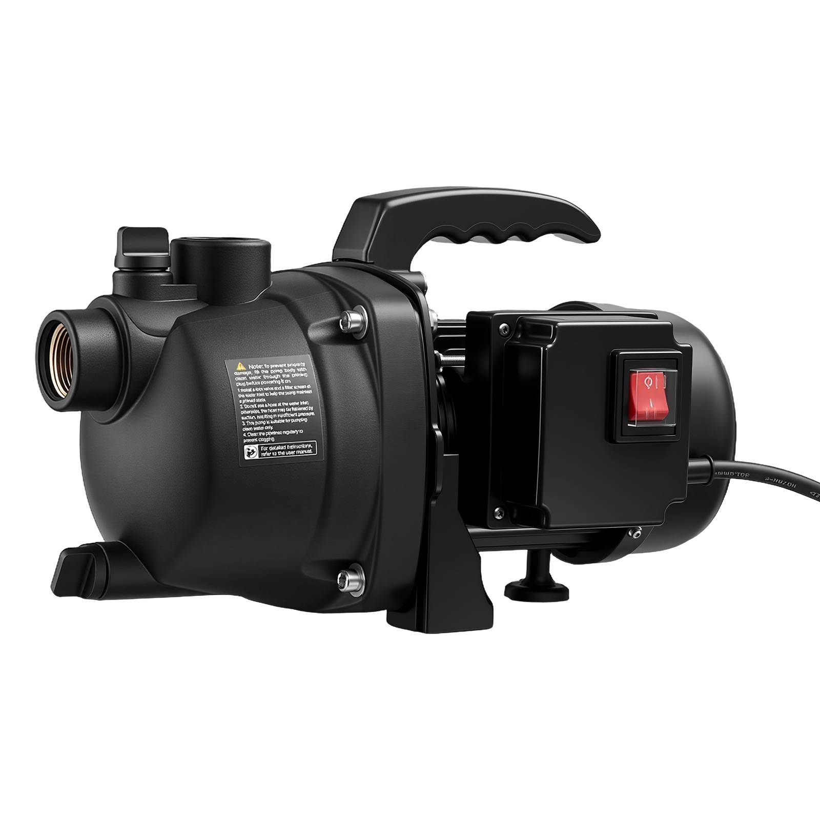 Vevor - VEVOR Pompe à jet 800 W en PP, débit 3300 L/h, aspiration 8 m, refoulement 44 m, pour irrigation et arrosage - Image 1