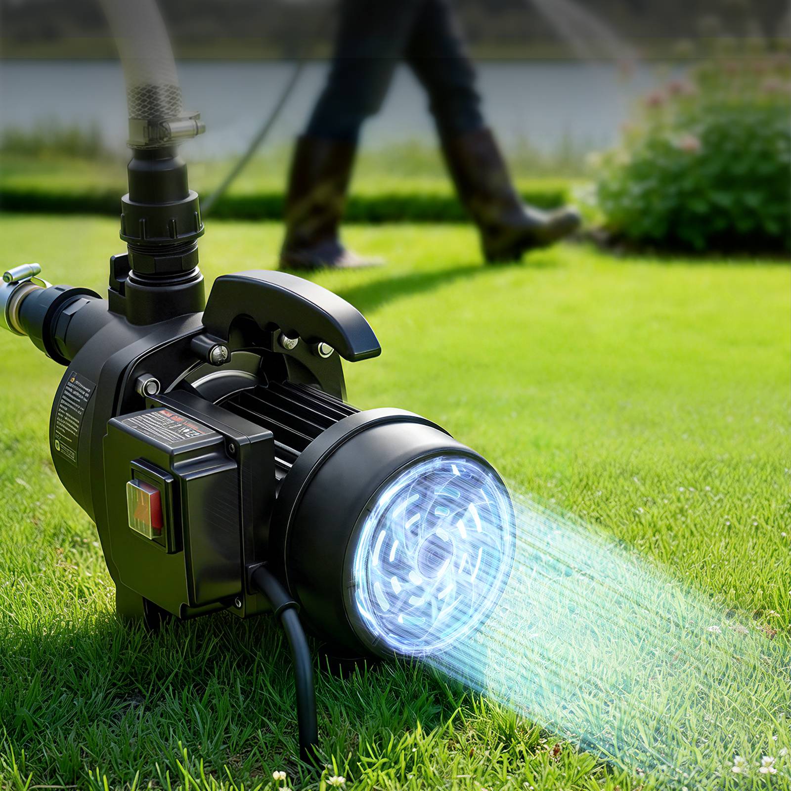Vevor - VEVOR Pompe à jet 800 W en PP, débit 3300 L/h, aspiration 8 m, refoulement 44 m, pour irrigation et arrosage - Image 8