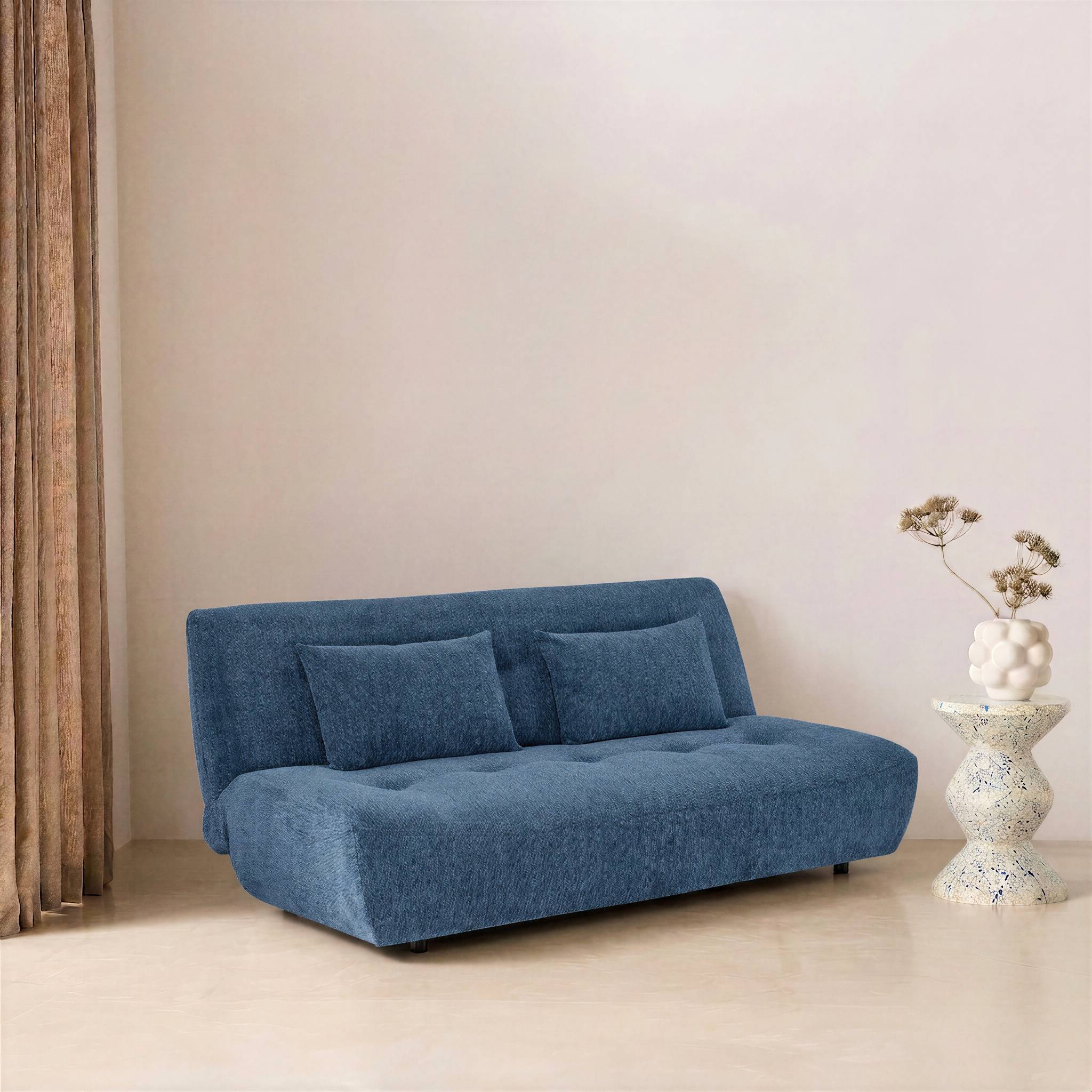 sweeek - Banquette convertible tissu chenille 3 places bleu - Klik | sweeek - Image 3