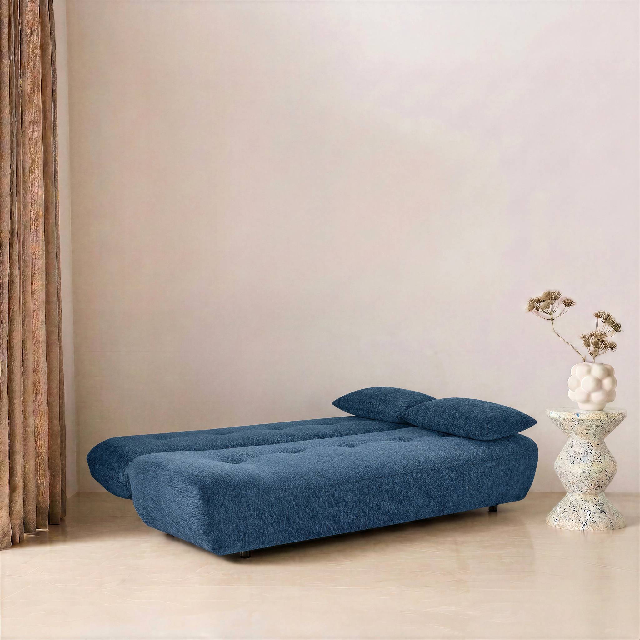 sweeek - Banquette convertible tissu chenille 3 places bleu - Klik | sweeek - Image 4