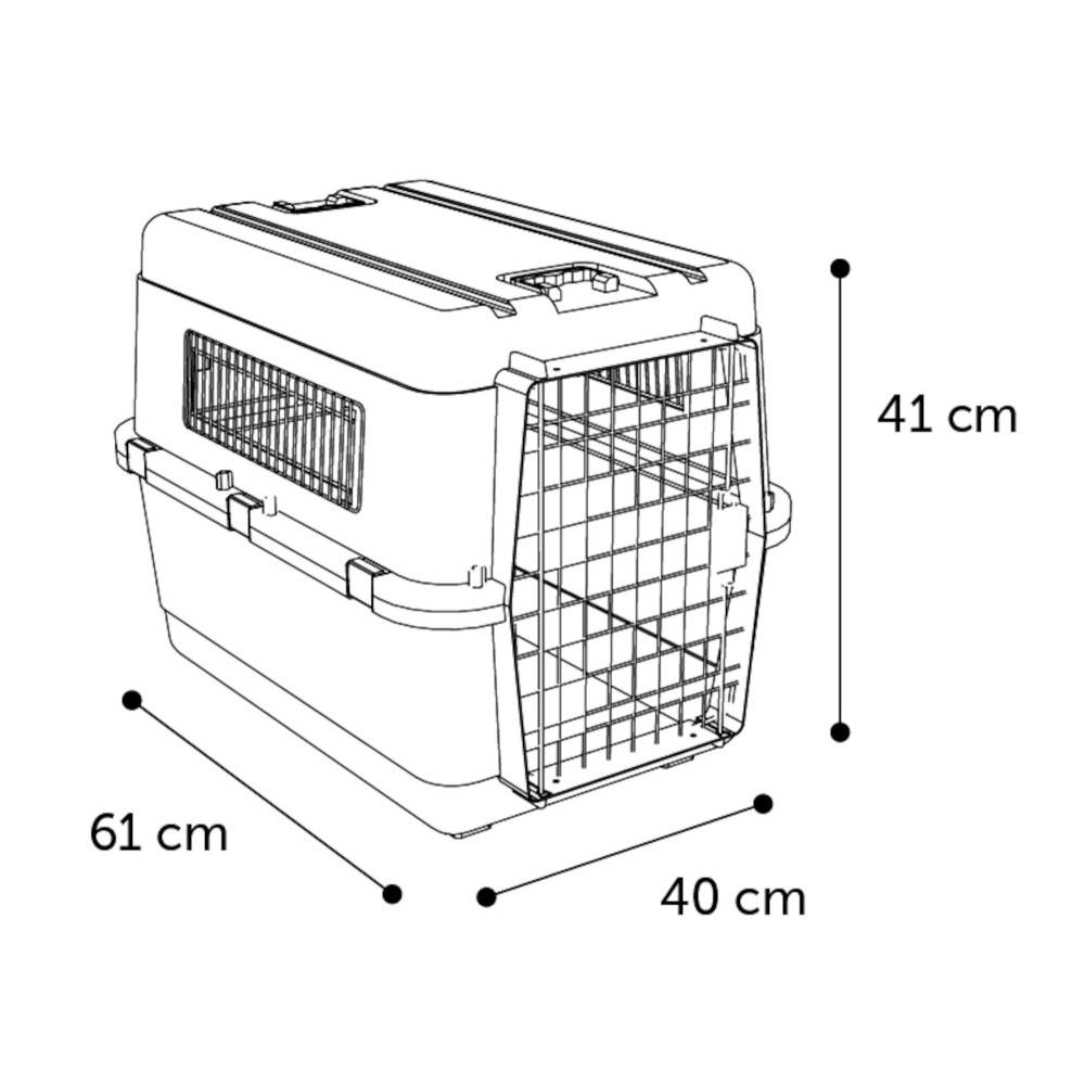 Cage de transport, Nomad, grise et noir, S  40 x 61 x 41 cm pour chien max 10 kg - Imagen 4