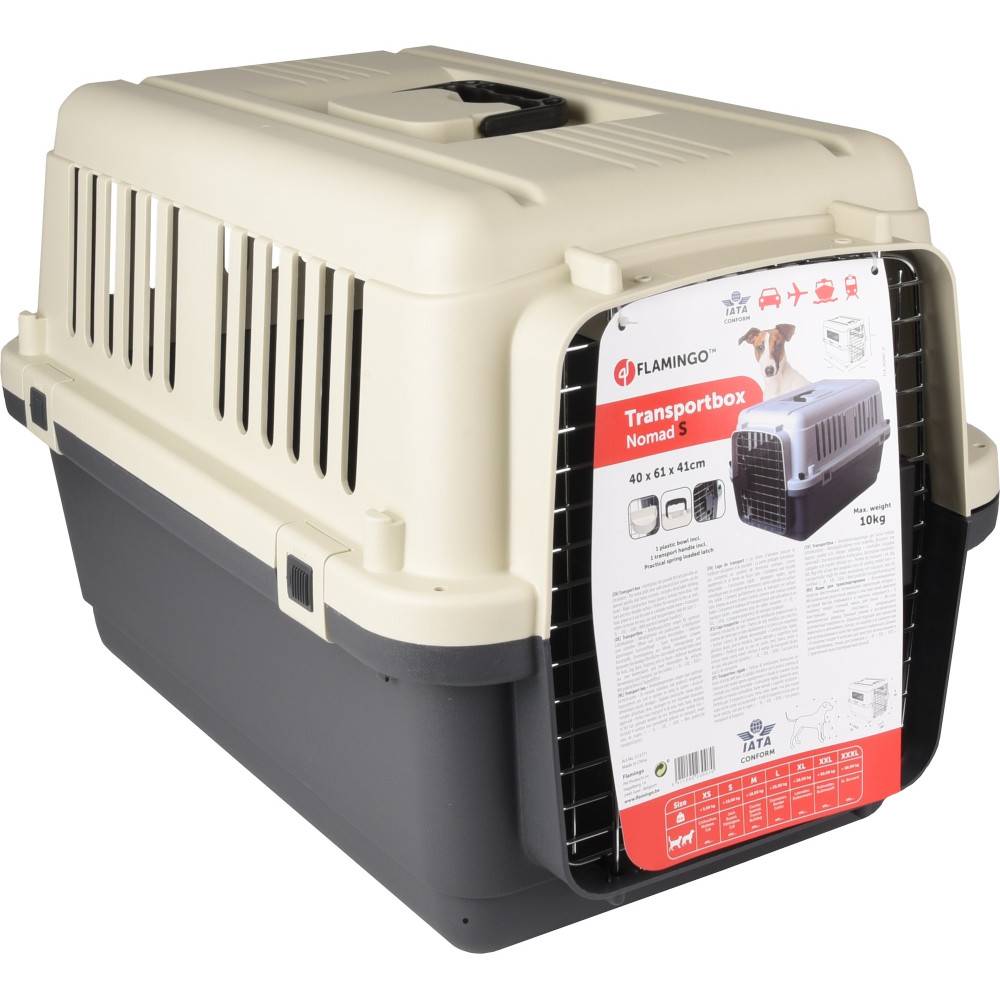 Cage de transport, Nomad, grise et noir, S  40 x 61 x 41 cm pour chien max 10 kg - Imagen 2