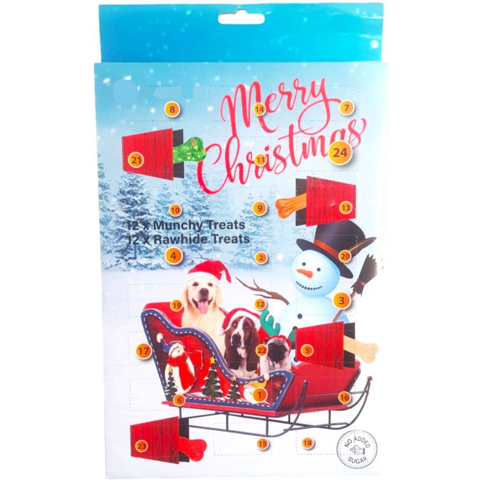 animallparadise - Calendrier de l'avent pour chien 4 x 6 friandises 350g - Imagen 1
