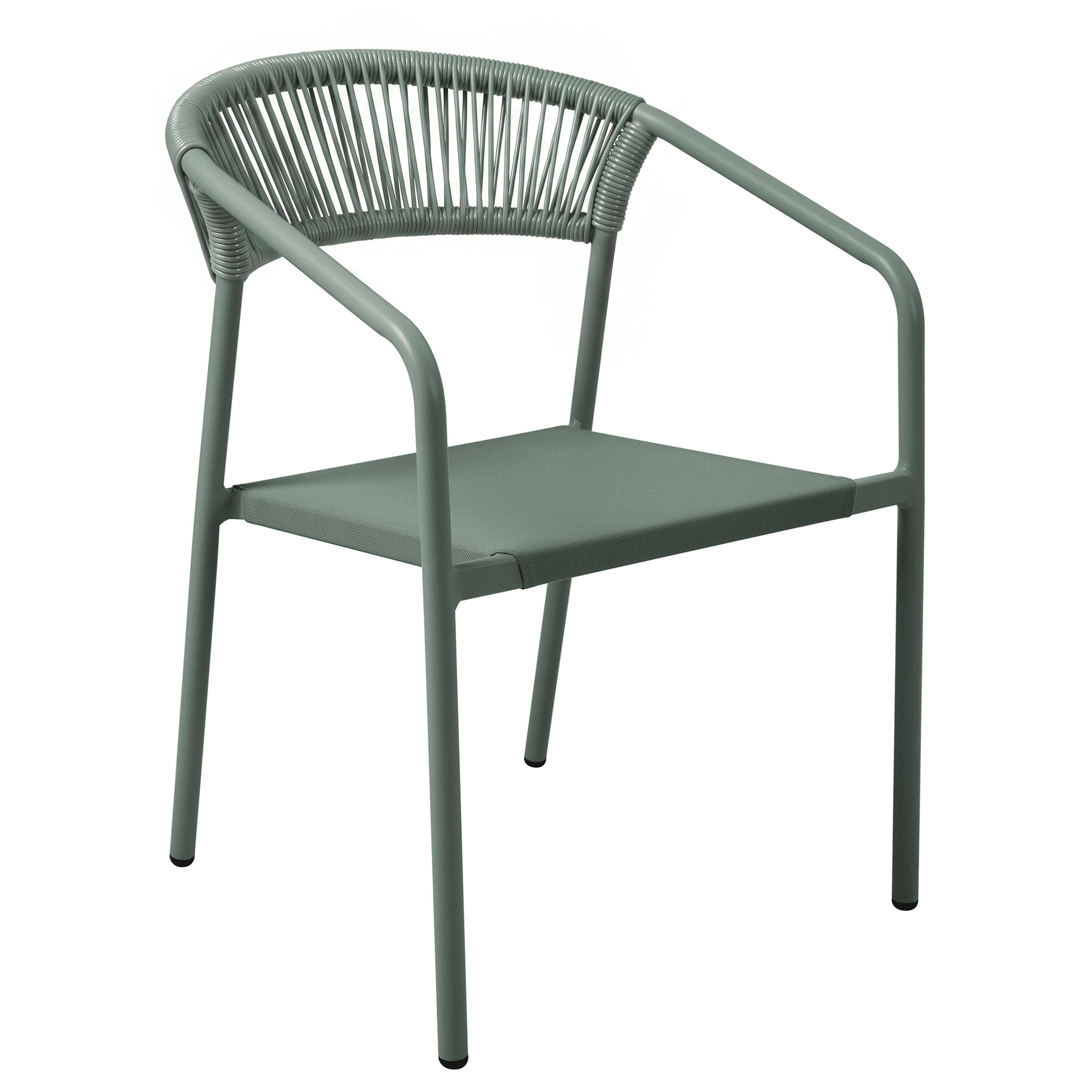 Oviala - Chaise de jardin aluminium et rotin synthétique avec accoudoirs vert Nocera - Oviala - Image 1