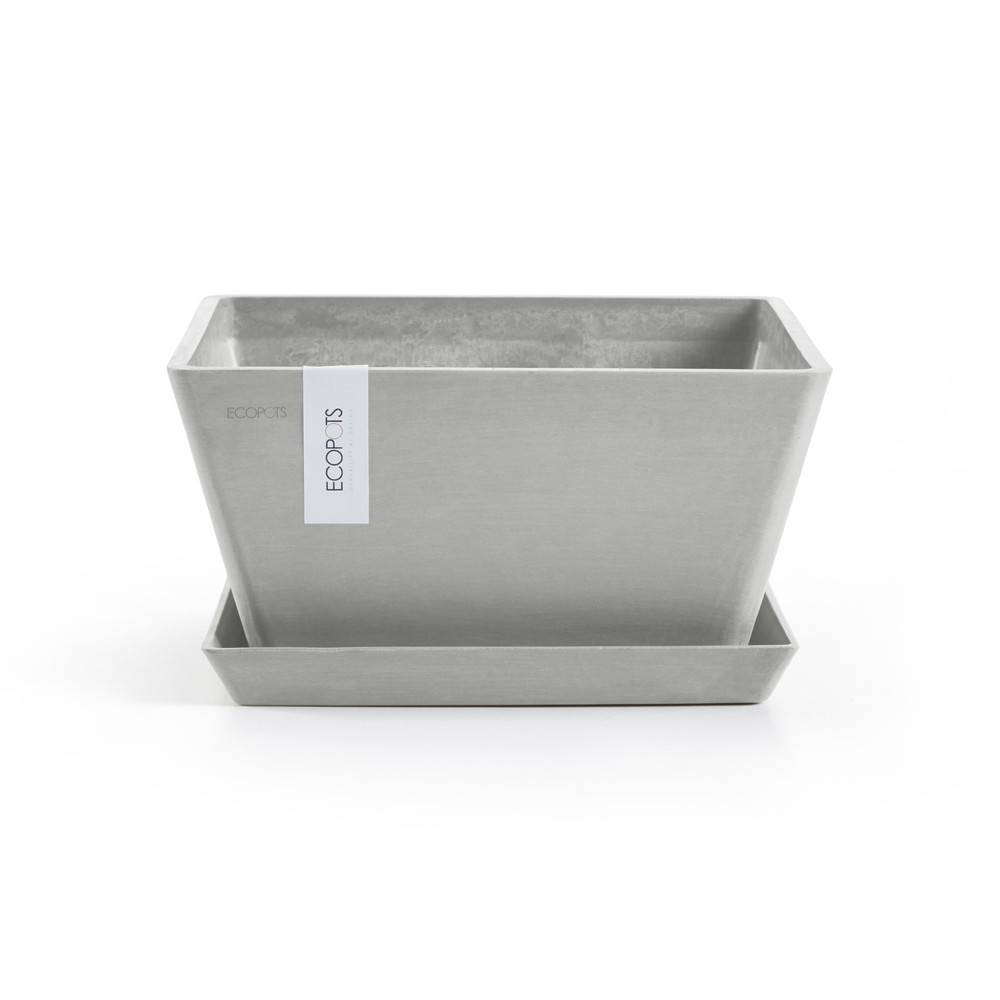 Ecopots - Pot Carré Berlin 30 Blanc Gris - 31 x 31 x H. 15,5 cm - 10 L ECOPOTS - Imagen 4