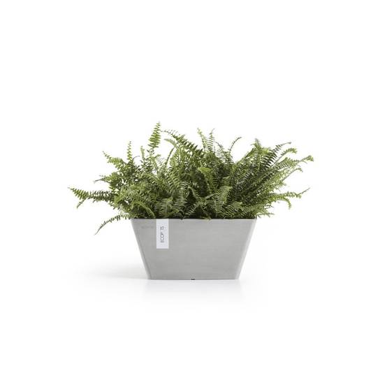 Ecopots - Pot Carré Berlin 30 Blanc Gris - 31 x 31 x H. 15,5 cm - 10 L ECOPOTS - Imagen 2