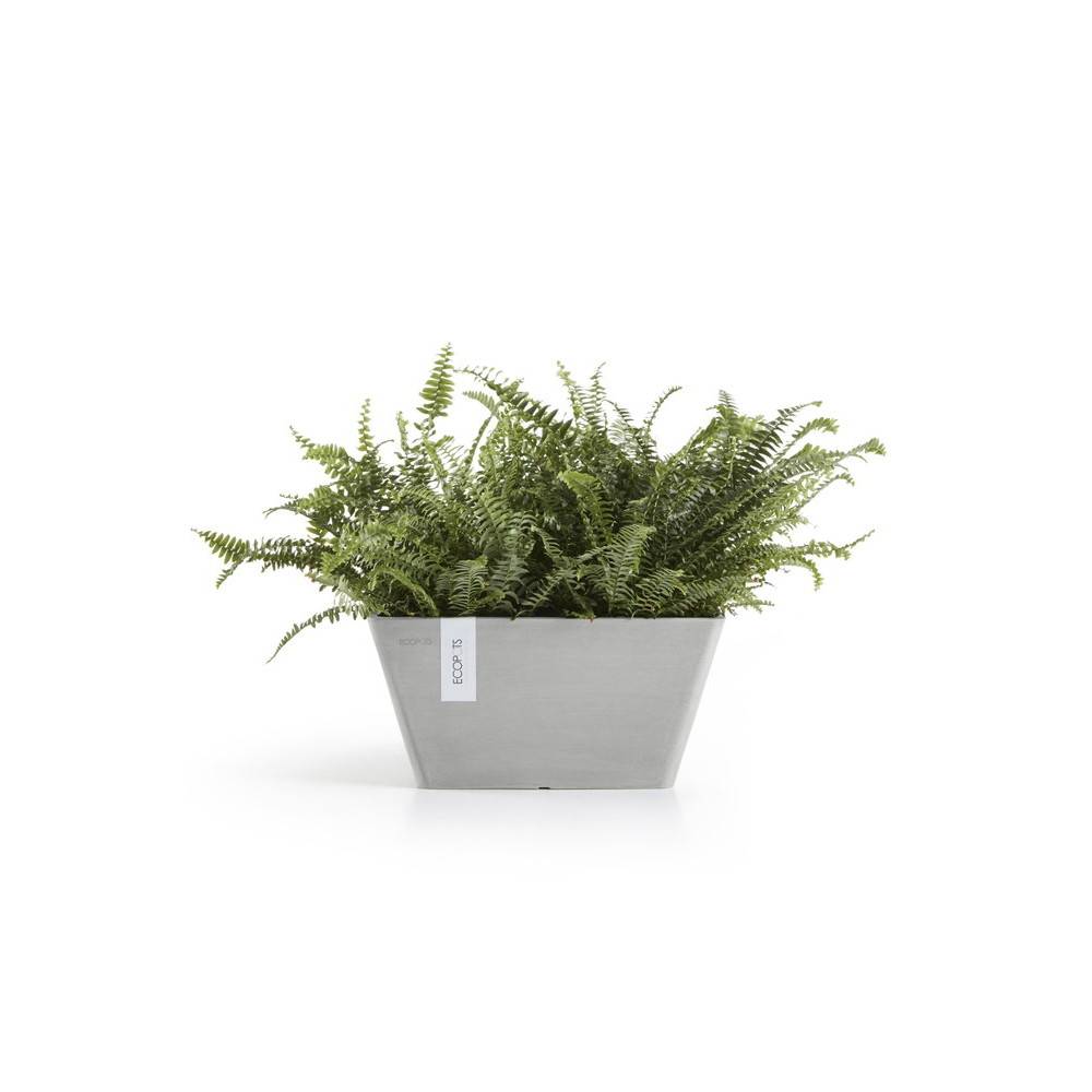 Ecopots - Pot Carré Berlin 30 Blanc Gris - 31 x 31 x H. 15,5 cm - 10 L ECOPOTS - Imagen 2