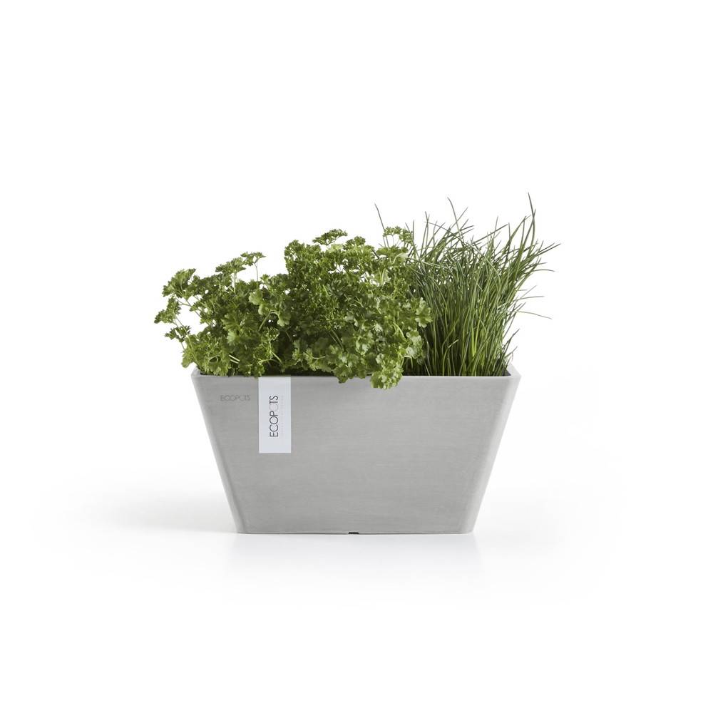 Ecopots - Pot Carré Berlin 30 Blanc Gris - 31 x 31 x H. 15,5 cm - 10 L ECOPOTS - Imagen 3