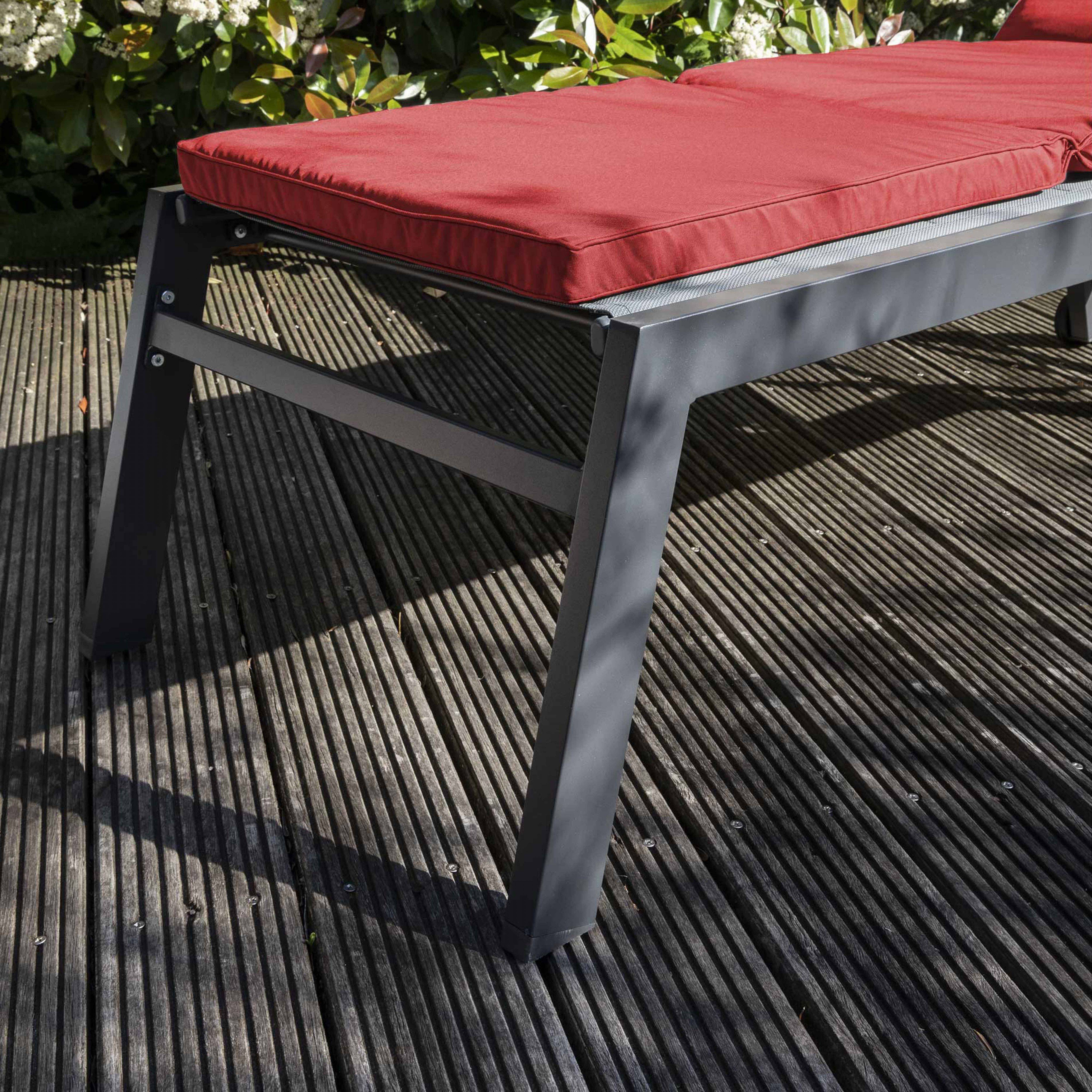 Oviala - Coussin pour bain de soleil rouge 186 x 53 x 5 cm Picchu - Oviala - Imagen 6