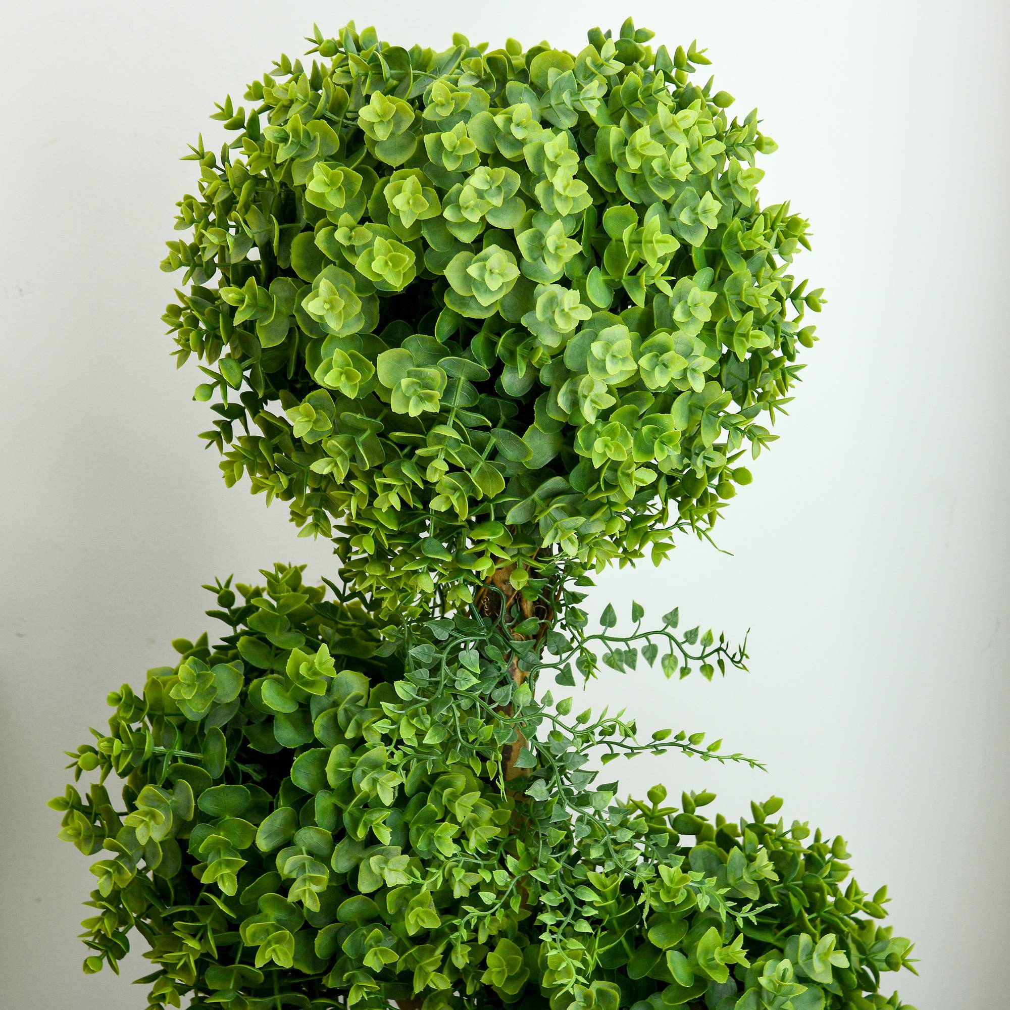 Plante artificielle arbre artificiel 3 boules de buis avec pot ciment, intérieur et extérieur, hauteur 115 cm - Image 9