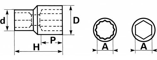 Douille courte 1/2'' 12 pans 15mm - SAM OUTILLAGE - S-15 - Image 2