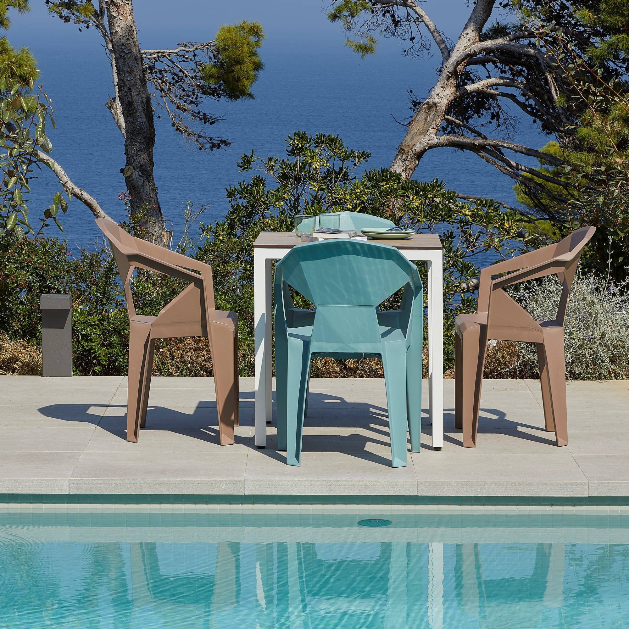 Garbar - Fauteuils Delta garbar plastique blanc (Lot de 4) - Image 4