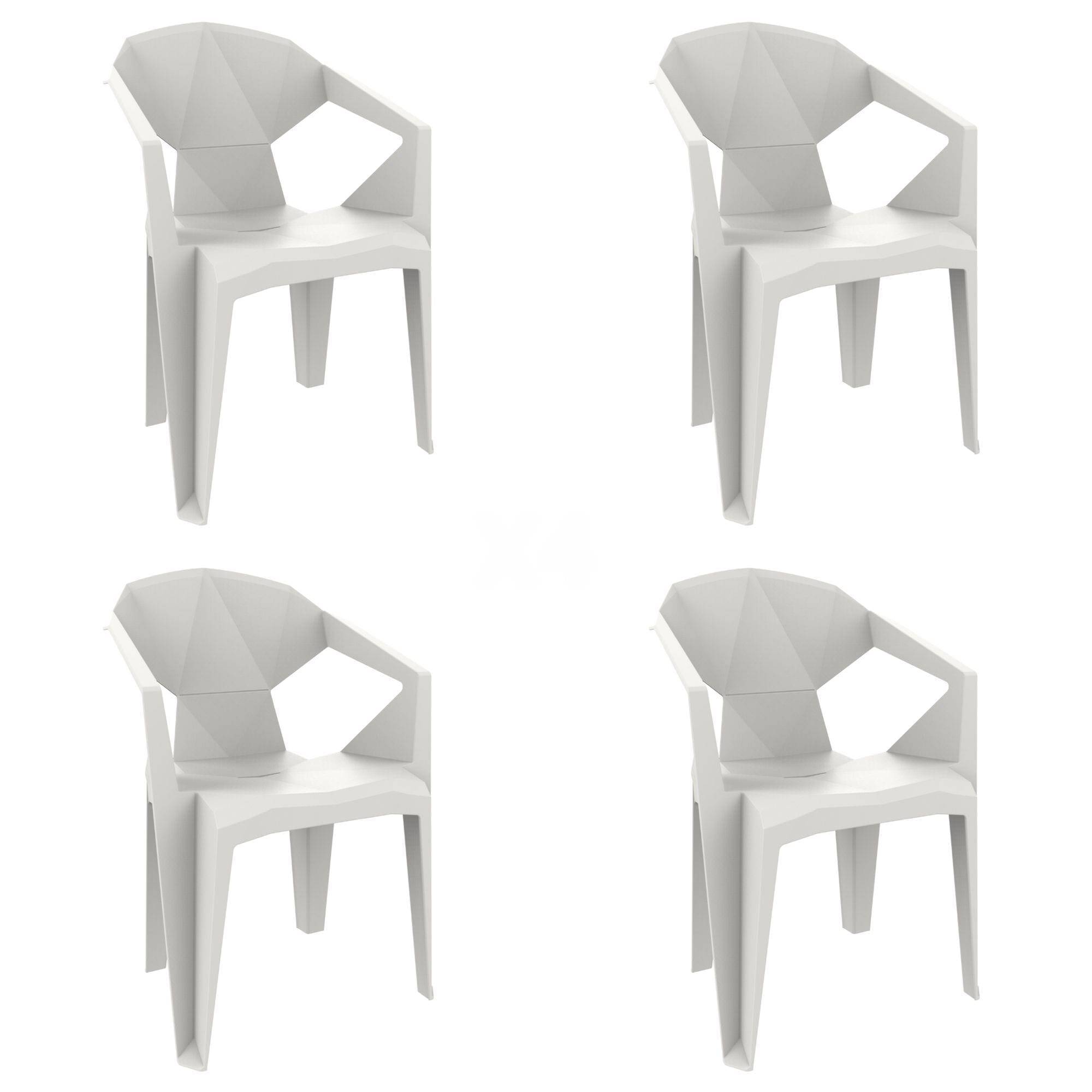 Garbar - Fauteuils Delta garbar plastique blanc (Lot de 4) - Image 1