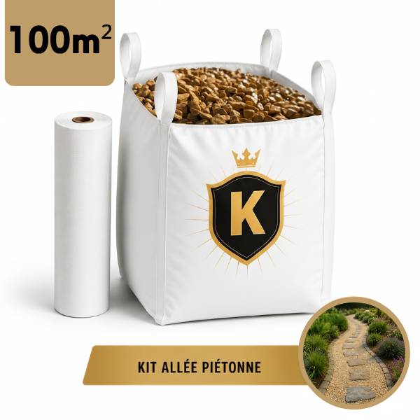 Kit allée piétonne Gravier Jaune 6/10 - 100 m² - Image 1