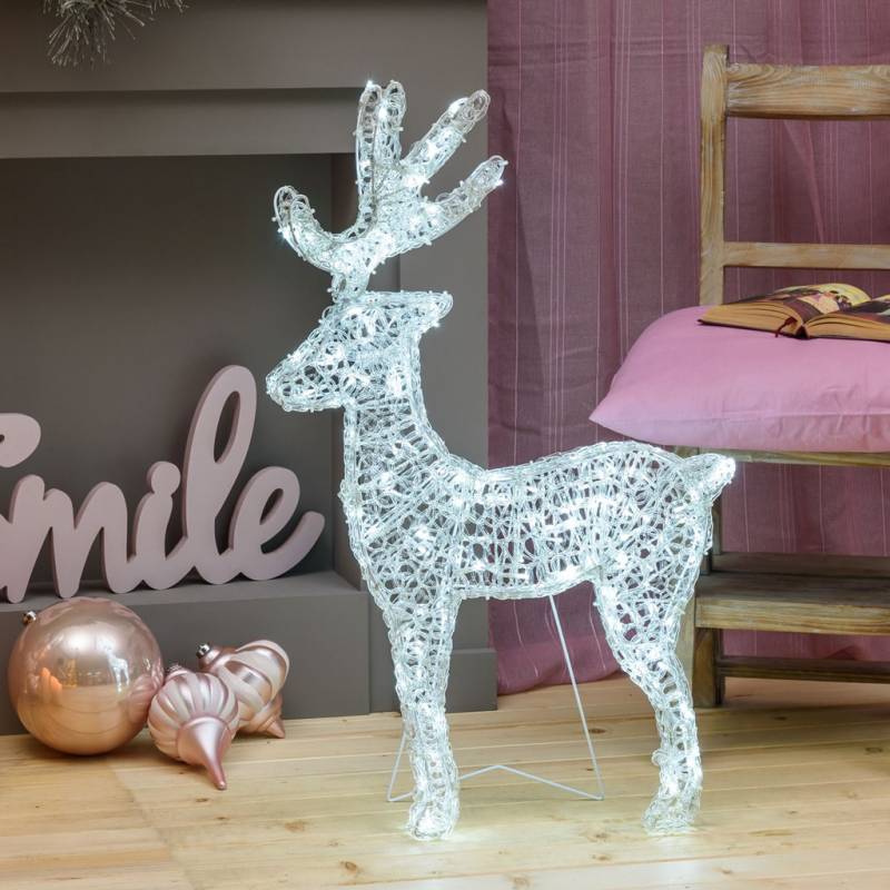 Lotti - Renne lumineux extérieur 3D H85cm 180 LED blanc froid lumière fixe IP44 31V Lotti - Imagen 7